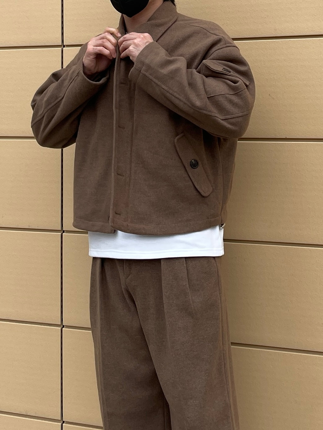Sakariba Blouson Jacket Slacks Setup Brown