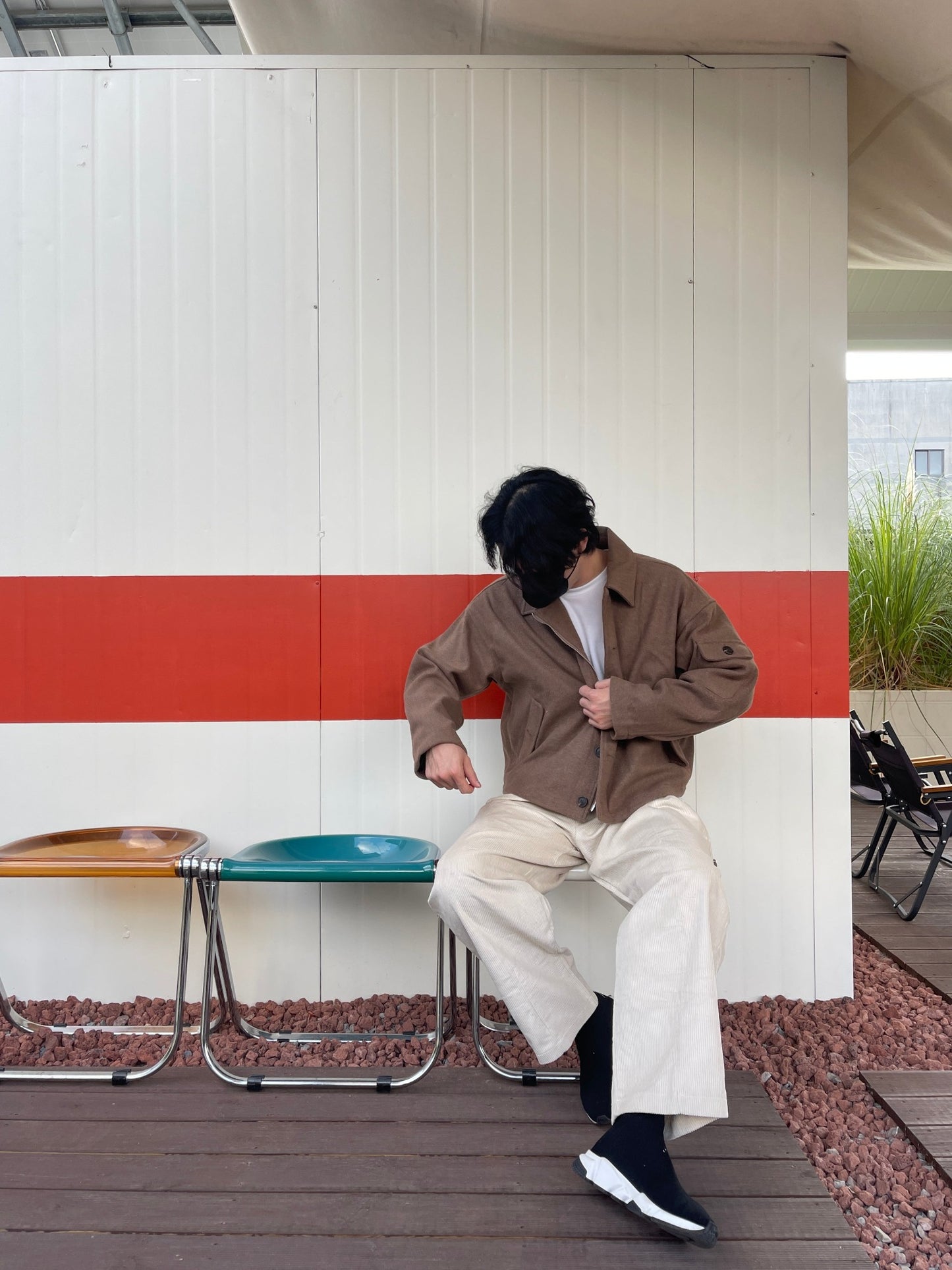 Sakariba Overfit Blouson Jacket Brown