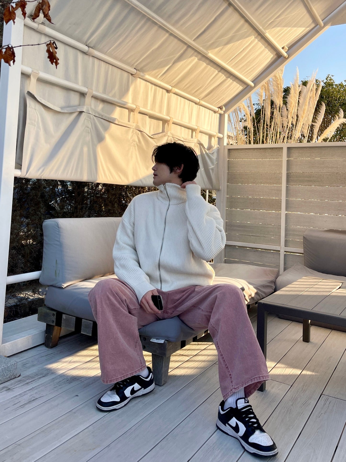 피그먼트 남자와이드바지 롱 와이드팬츠 오버핏 면바지 인디핑크 Pigment Cotton Wide Pants Indie Pink