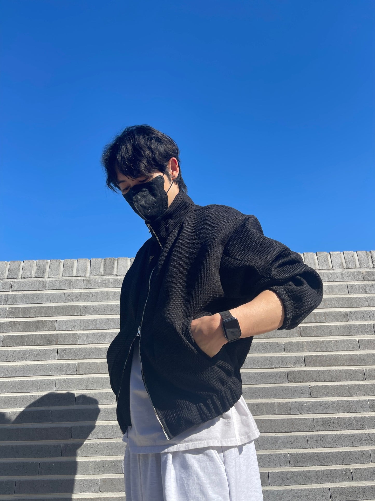 Balloon Woolen Jacket Black