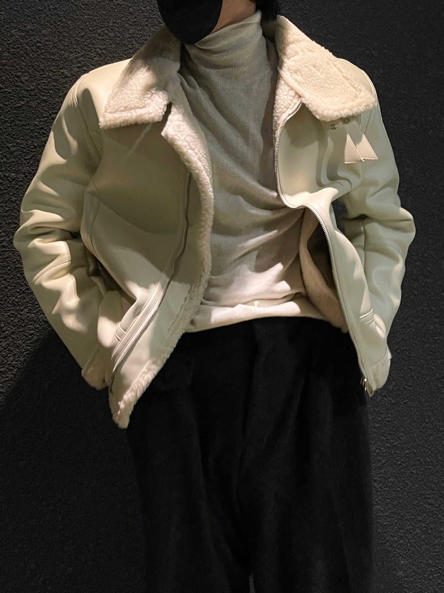 Cashmere Slit Turtleneck Sweater Oatmeal