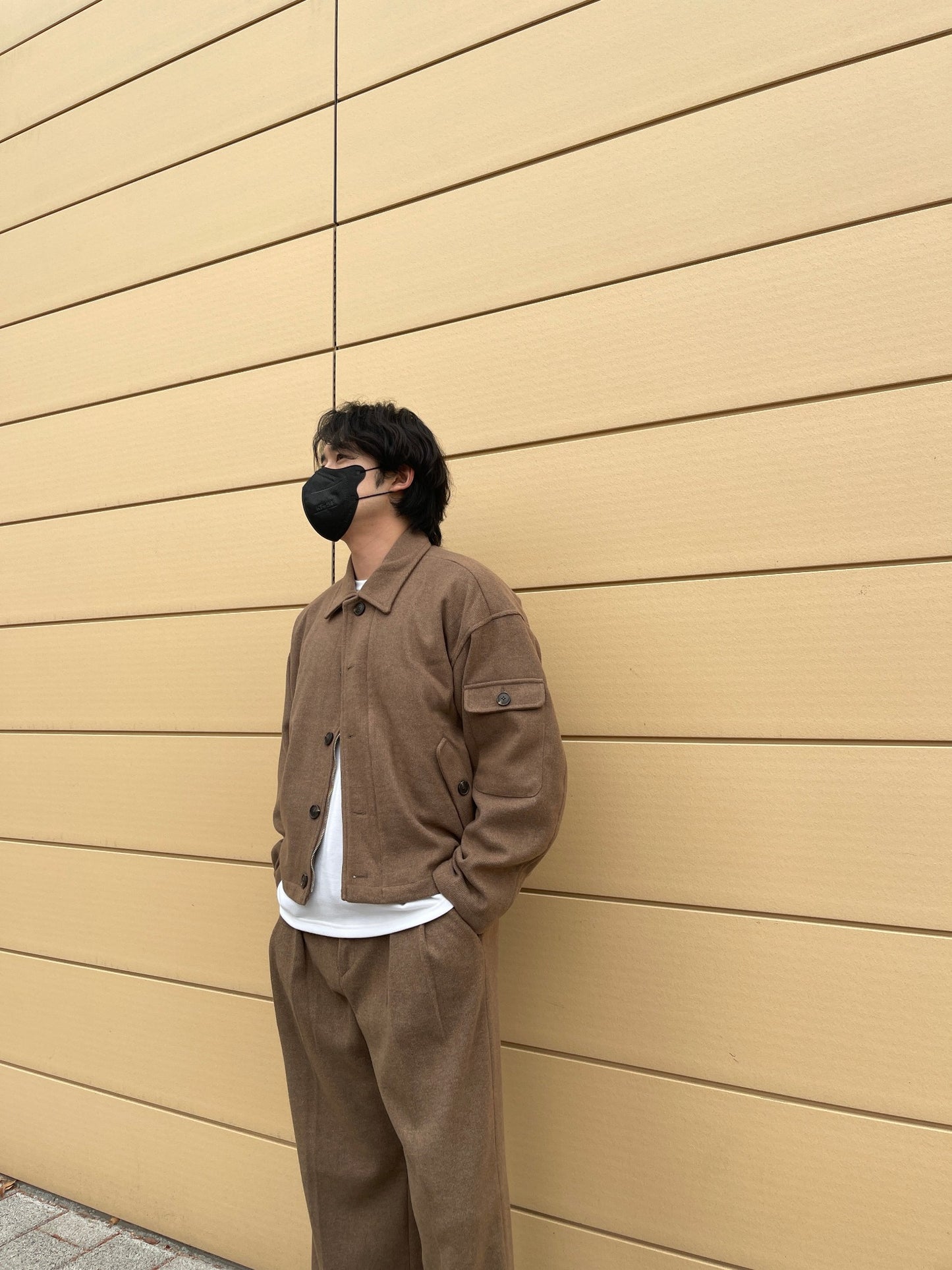 Sakariba Blouson Jacket Slacks Setup Brown