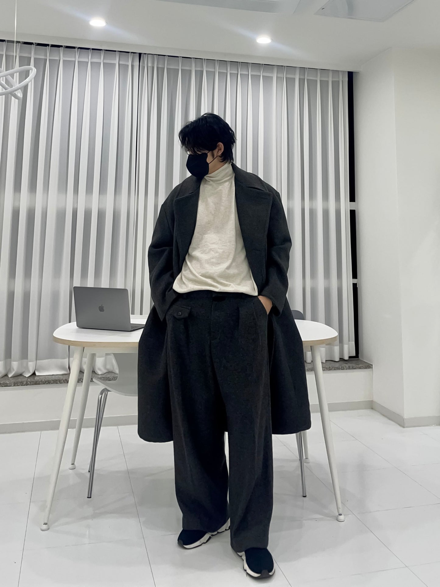 Cashmere Slit Turtleneck Sweater Oatmeal