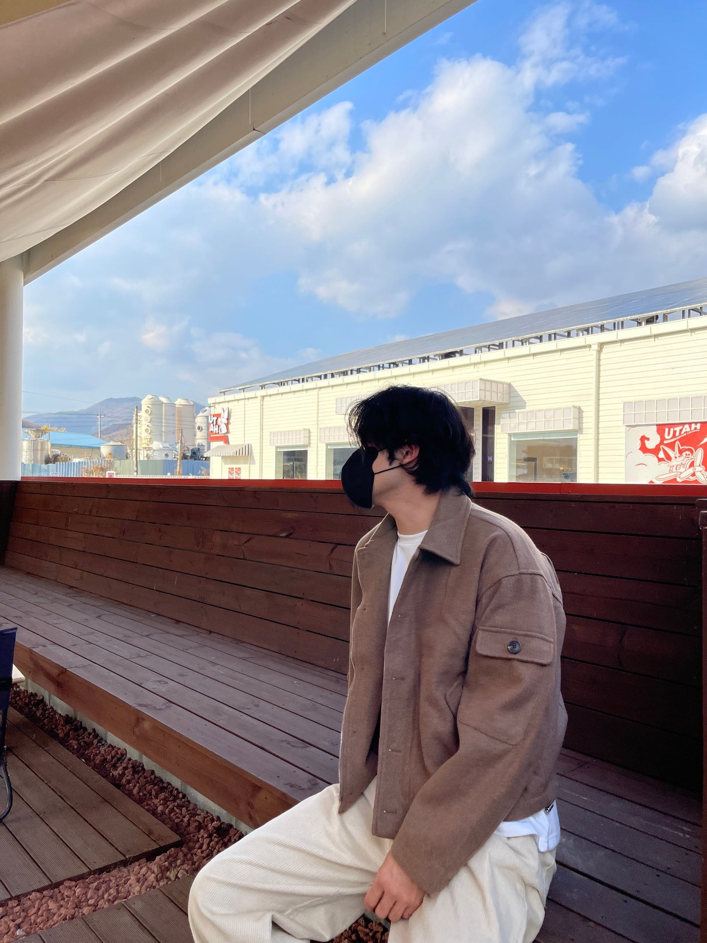 Sakariba Overfit Blouson Jacket Brown