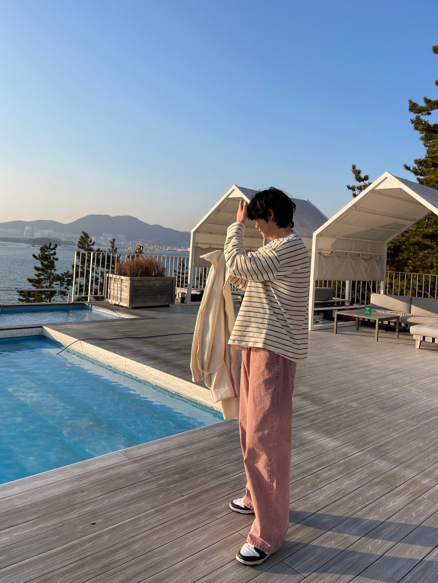 피그먼트 남자와이드바지 롱 와이드팬츠 오버핏 면바지 인디핑크 Pigment Cotton Wide Pants Indie Pink