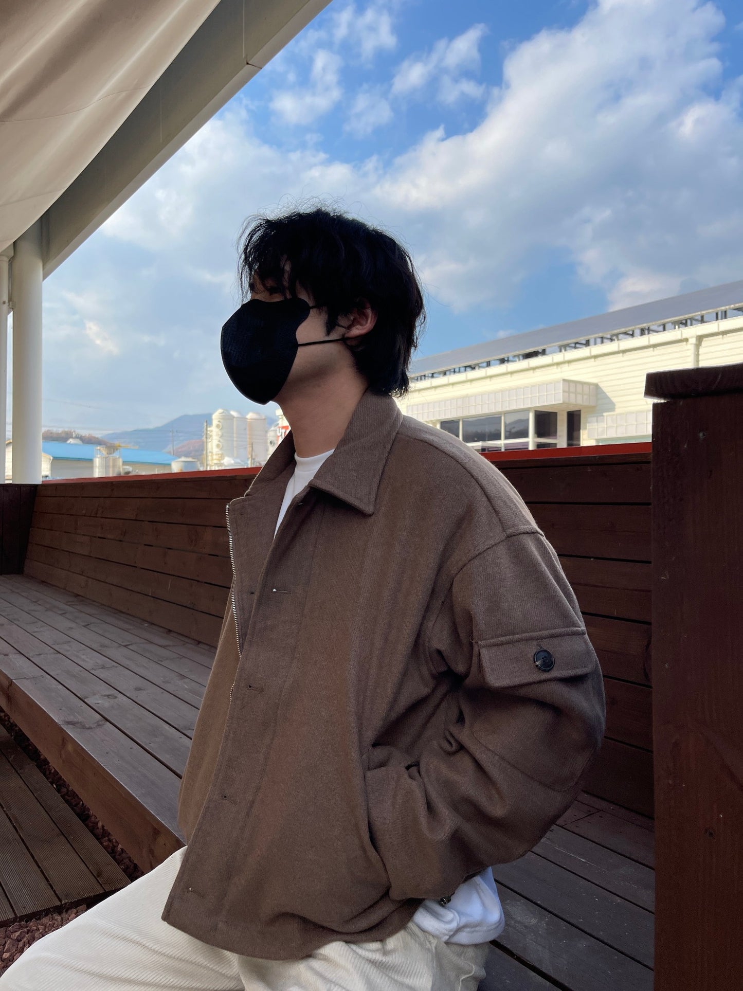 Sakariba Overfit Blouson Jacket Brown