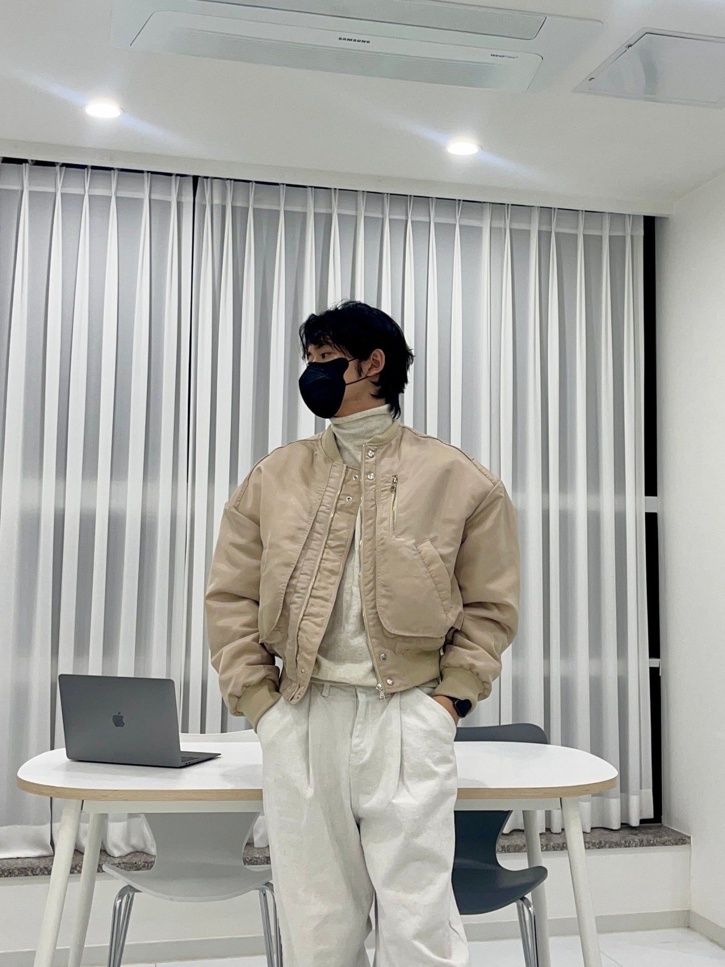 MA-1 Crop Flight Jacket 6oz Beige