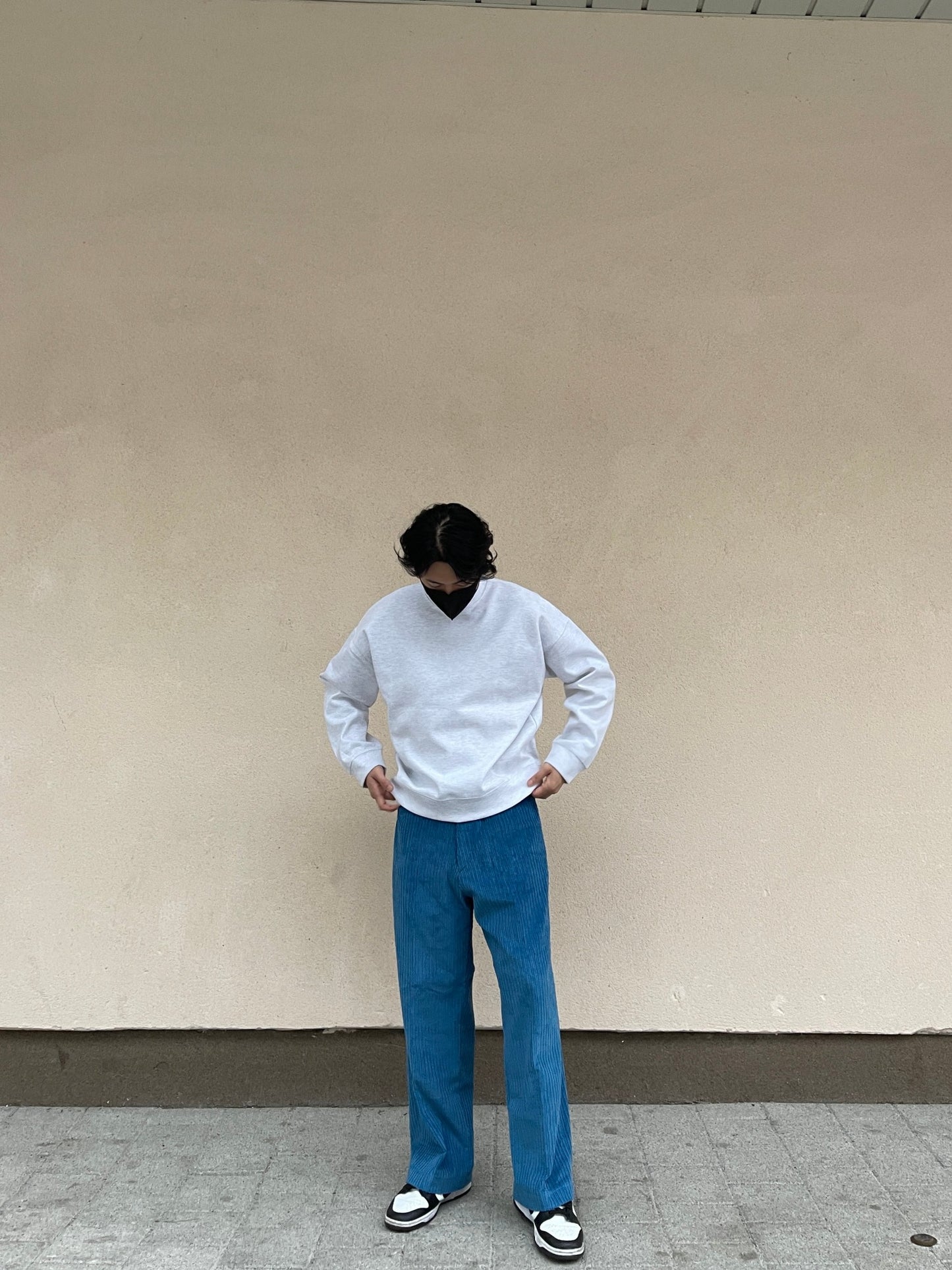 Overfit Pullover MTM White melange