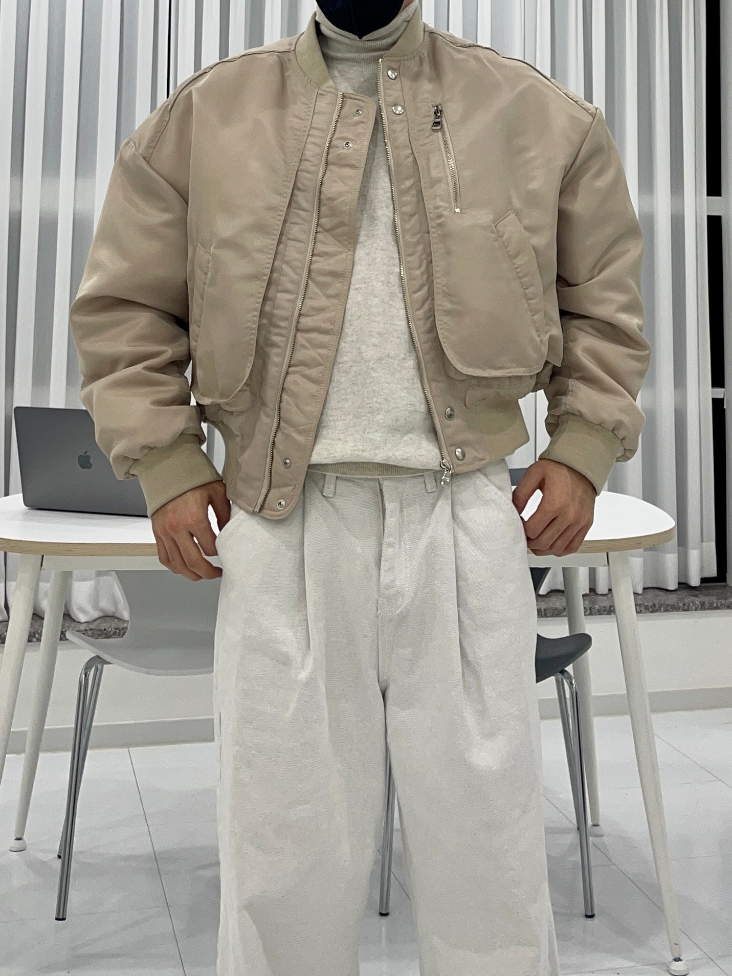 MA-1 Crop Flight Jacket 6oz Beige
