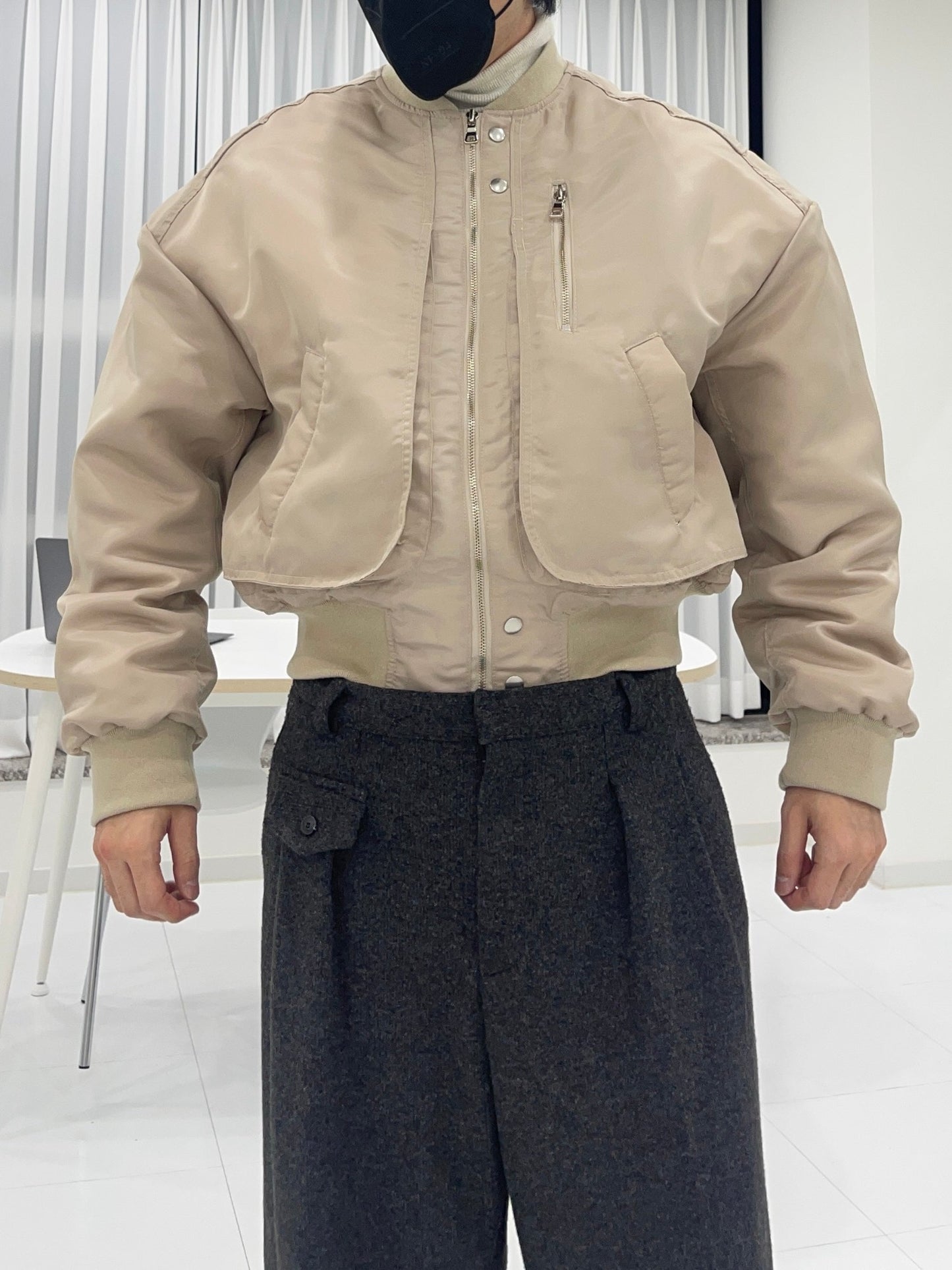 MA-1 Crop Flight Jacket 6oz Beige