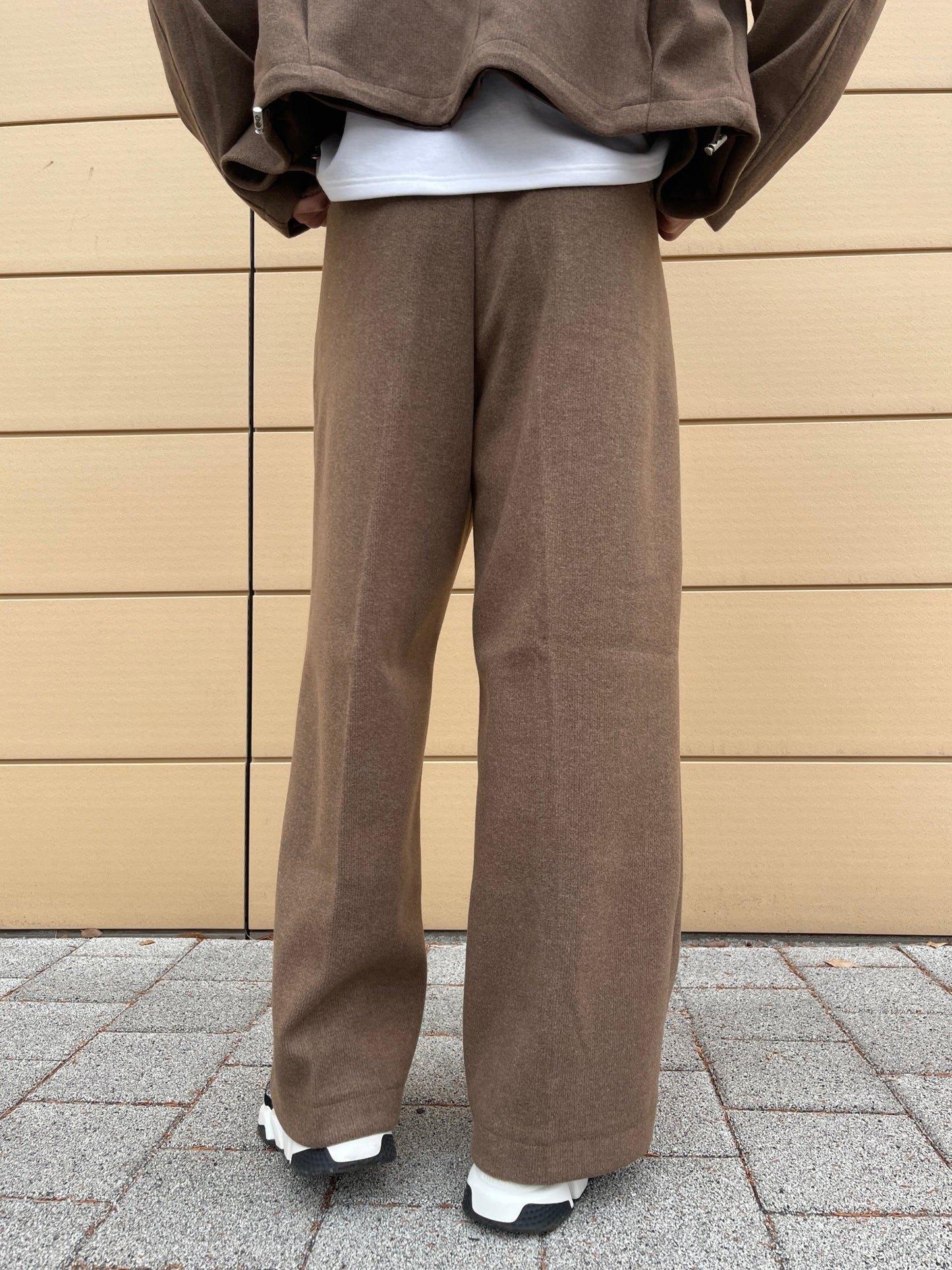 Sakariba Pintuck Wide Slacks Brown