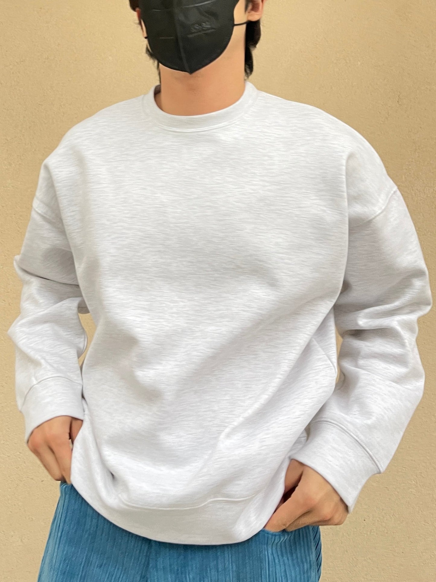 Overfit Pullover MTM White melange