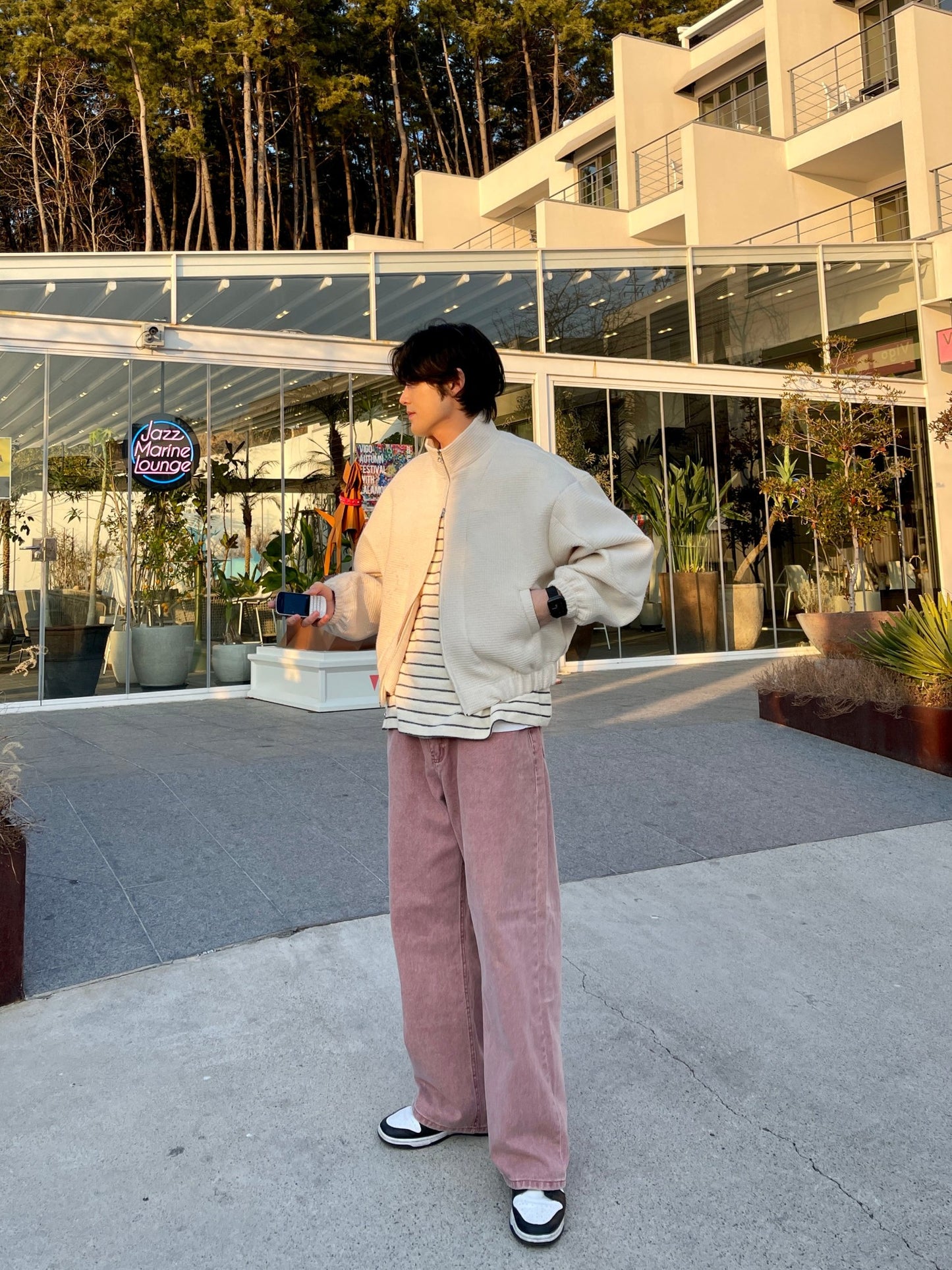 피그먼트 남자와이드바지 롱 와이드팬츠 오버핏 면바지 인디핑크 Pigment Cotton Wide Pants Indie Pink
