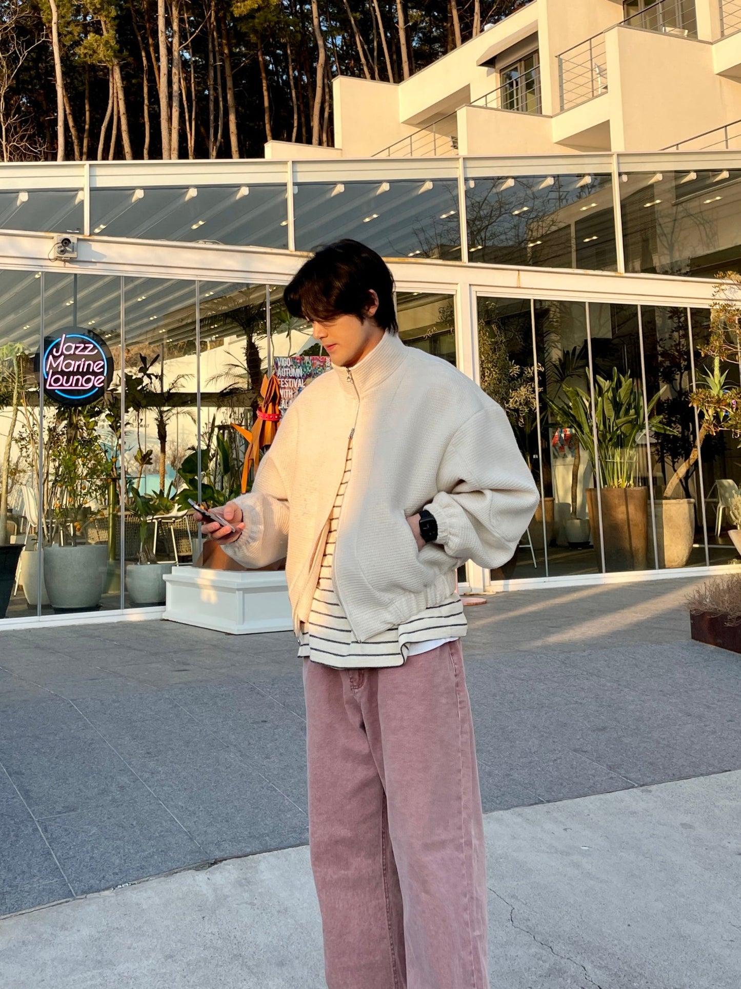피그먼트 남자와이드바지 롱 와이드팬츠 오버핏 면바지 인디핑크 Pigment Cotton Wide Pants Indie Pink