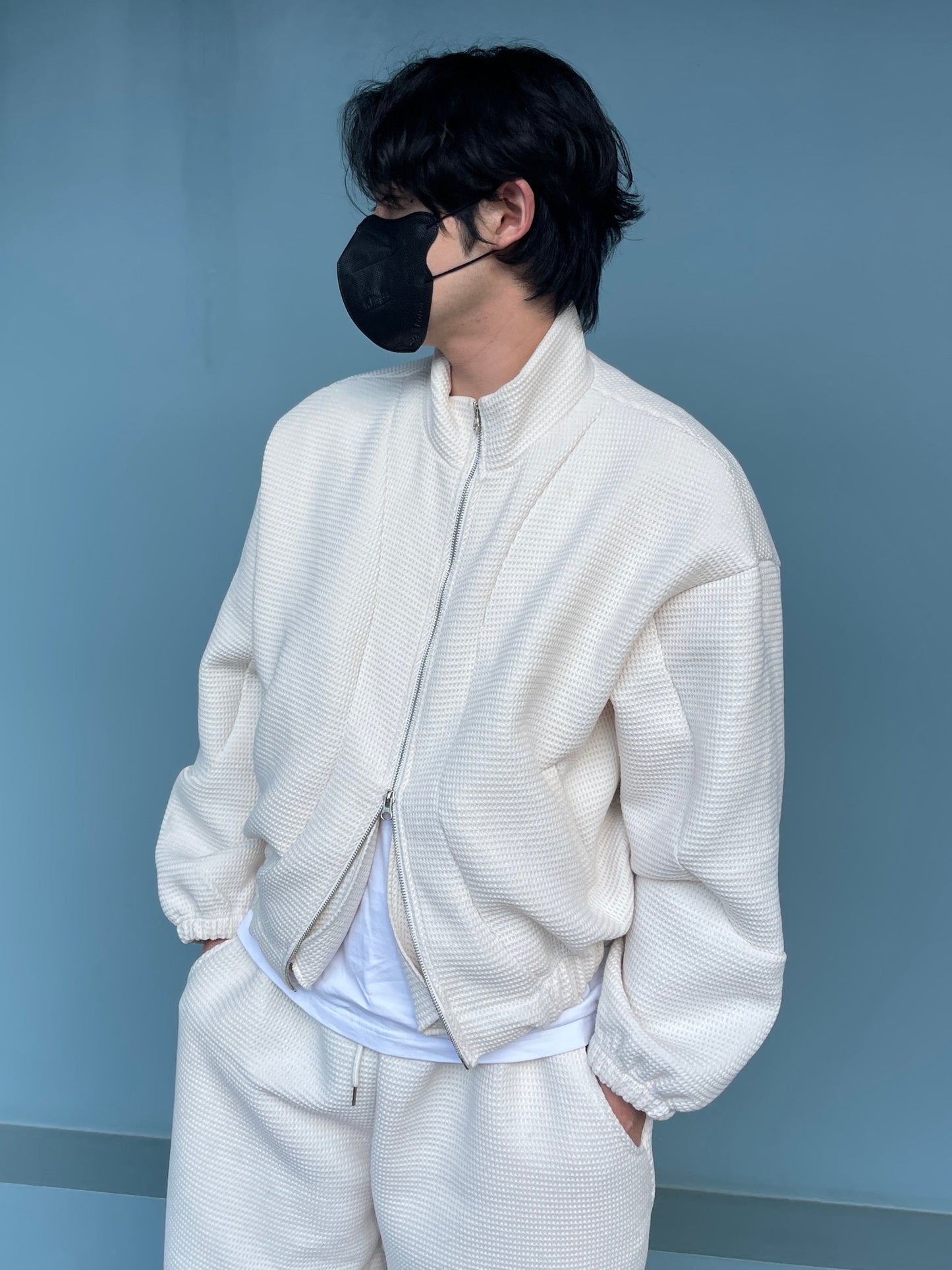 Balloon Woolen Jacket White ivory