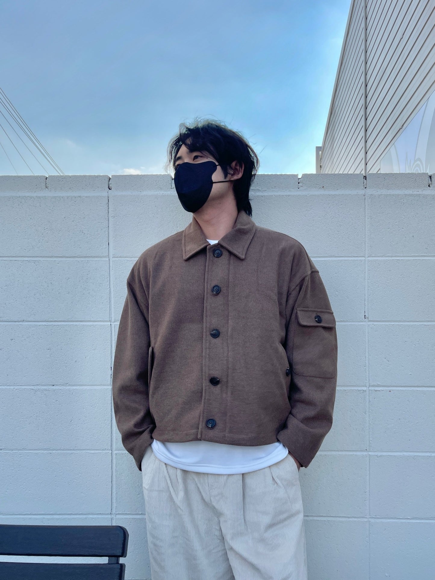 Sakariba Overfit Blouson Jacket Brown