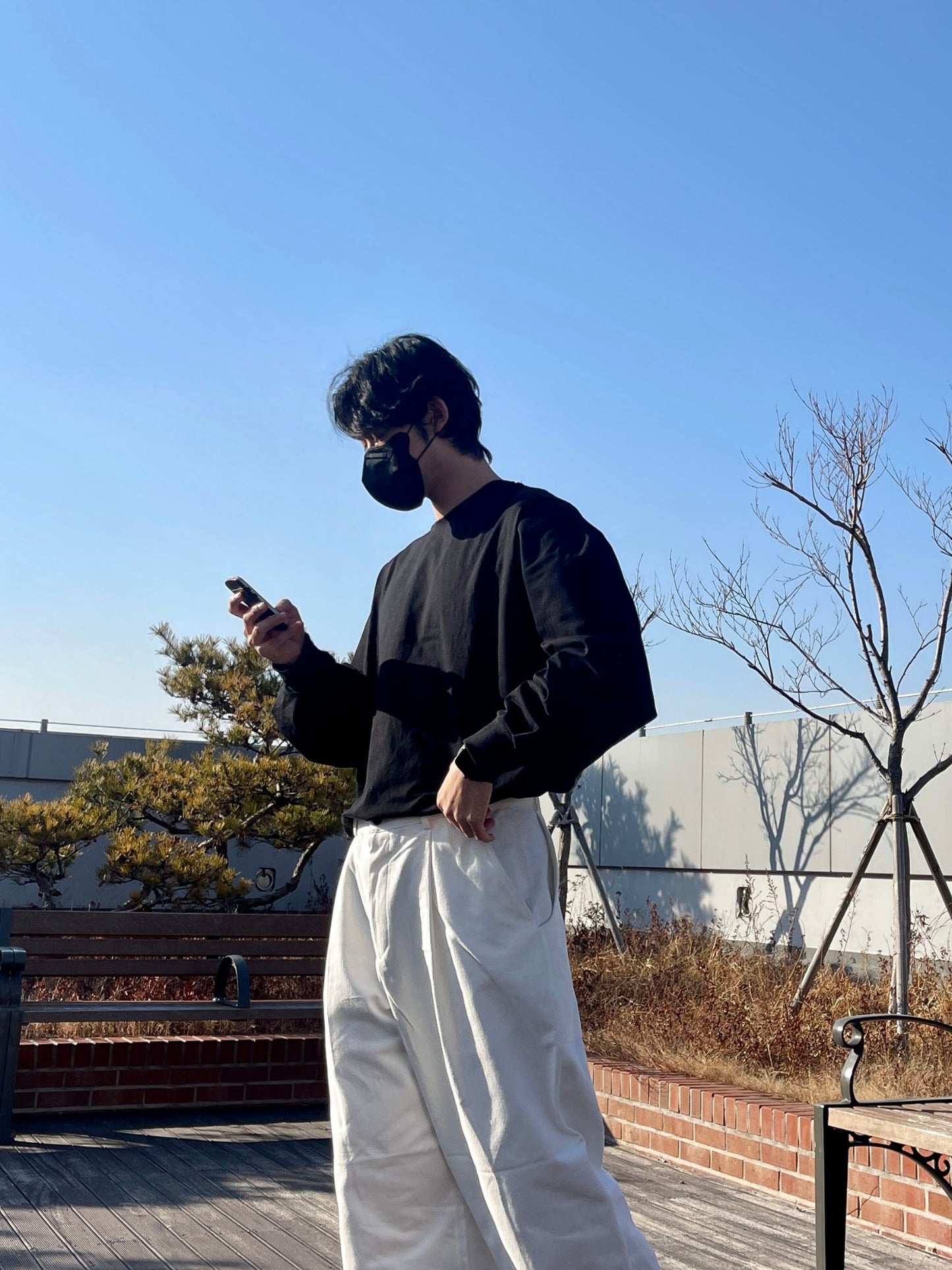 벌룬핏 티셔츠 오버핏 유니크 사계절 쭉티 블랙 Balloon Overfit Long Sleeve Black