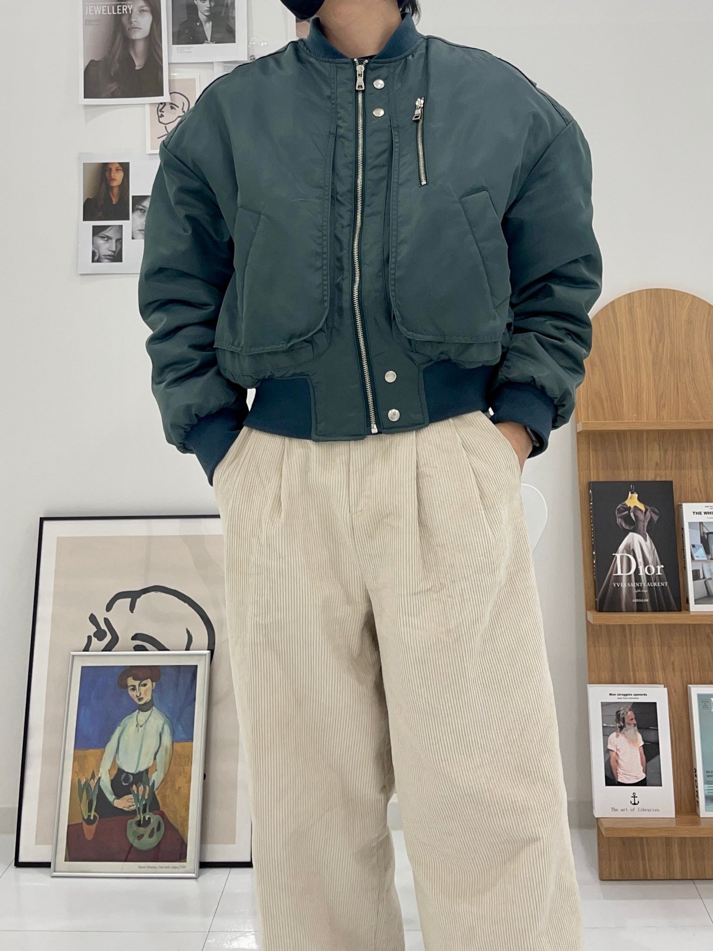 MA-1 Crop Flight Jacket 6oz Sage green