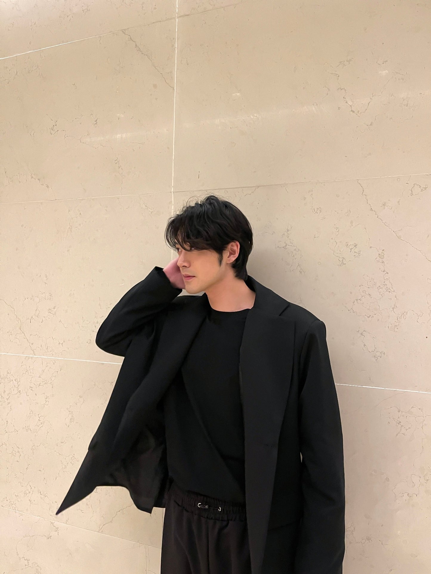 남자 싱글블레이저 오버핏 봄 미니멀룩 블랙 Daddy Single Blazer black