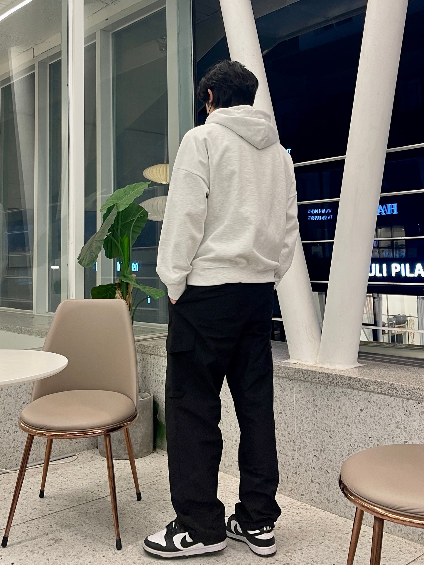 Wide Cargo Jogger Pants Black