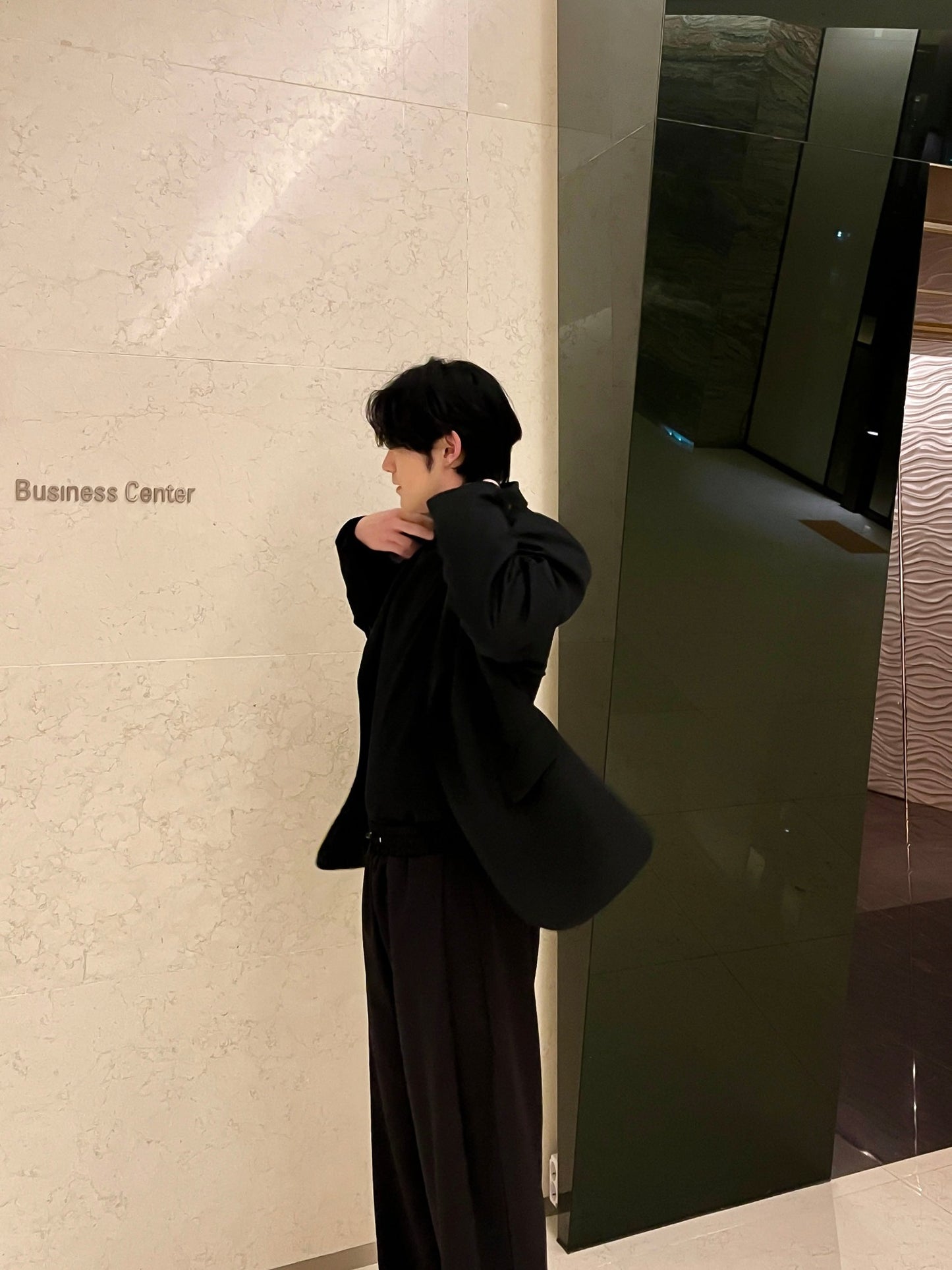 남자 싱글블레이저 오버핏 봄 미니멀룩 블랙 Daddy Single Blazer black