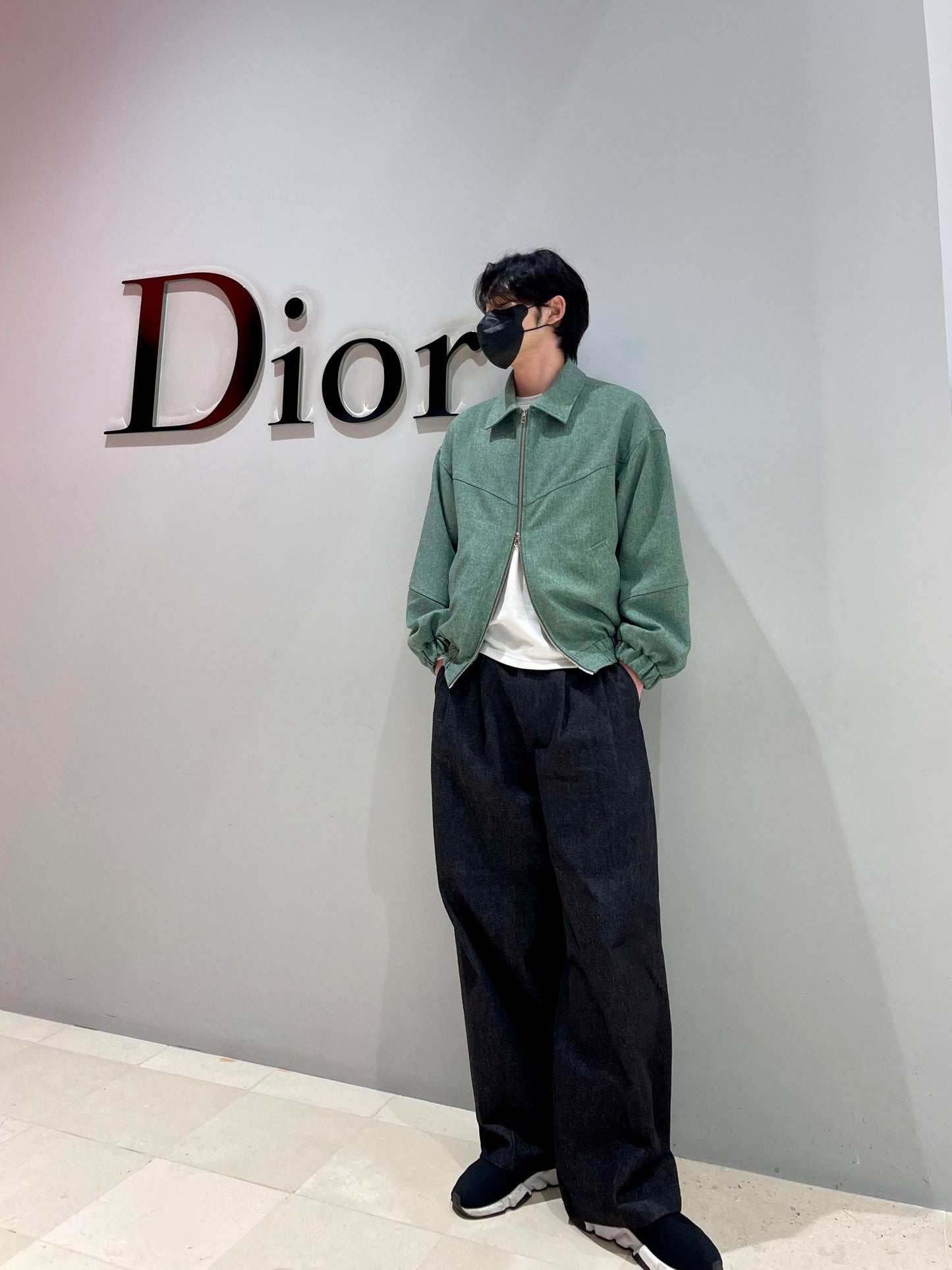 남자숏자켓 오버핏 크롭 봄재킷 미니멀룩 그린 Balloon Crop Jacket green