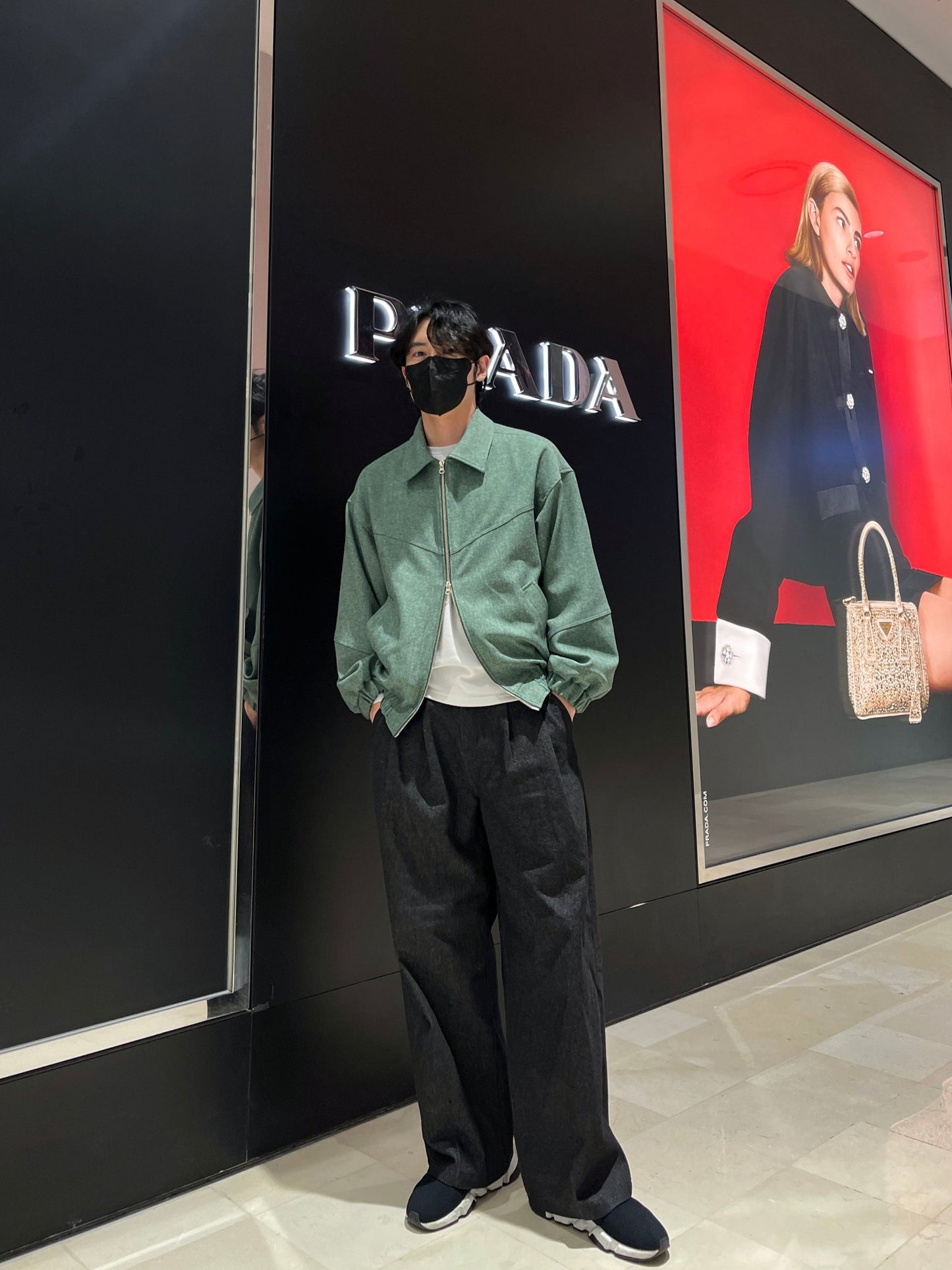 남자숏자켓 오버핏 크롭 봄재킷 미니멀룩 그린 Balloon Crop Jacket green