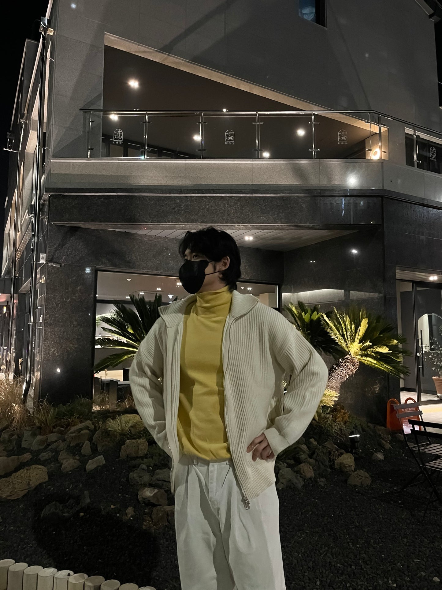 Cashmere Slit Turtleneck Sweater Yellow
