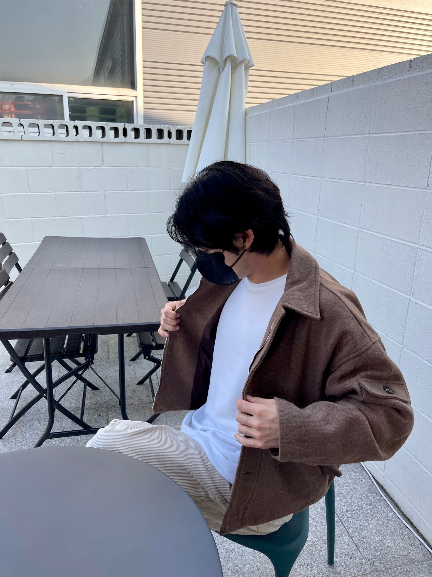 Sakariba Overfit Blouson Jacket Brown