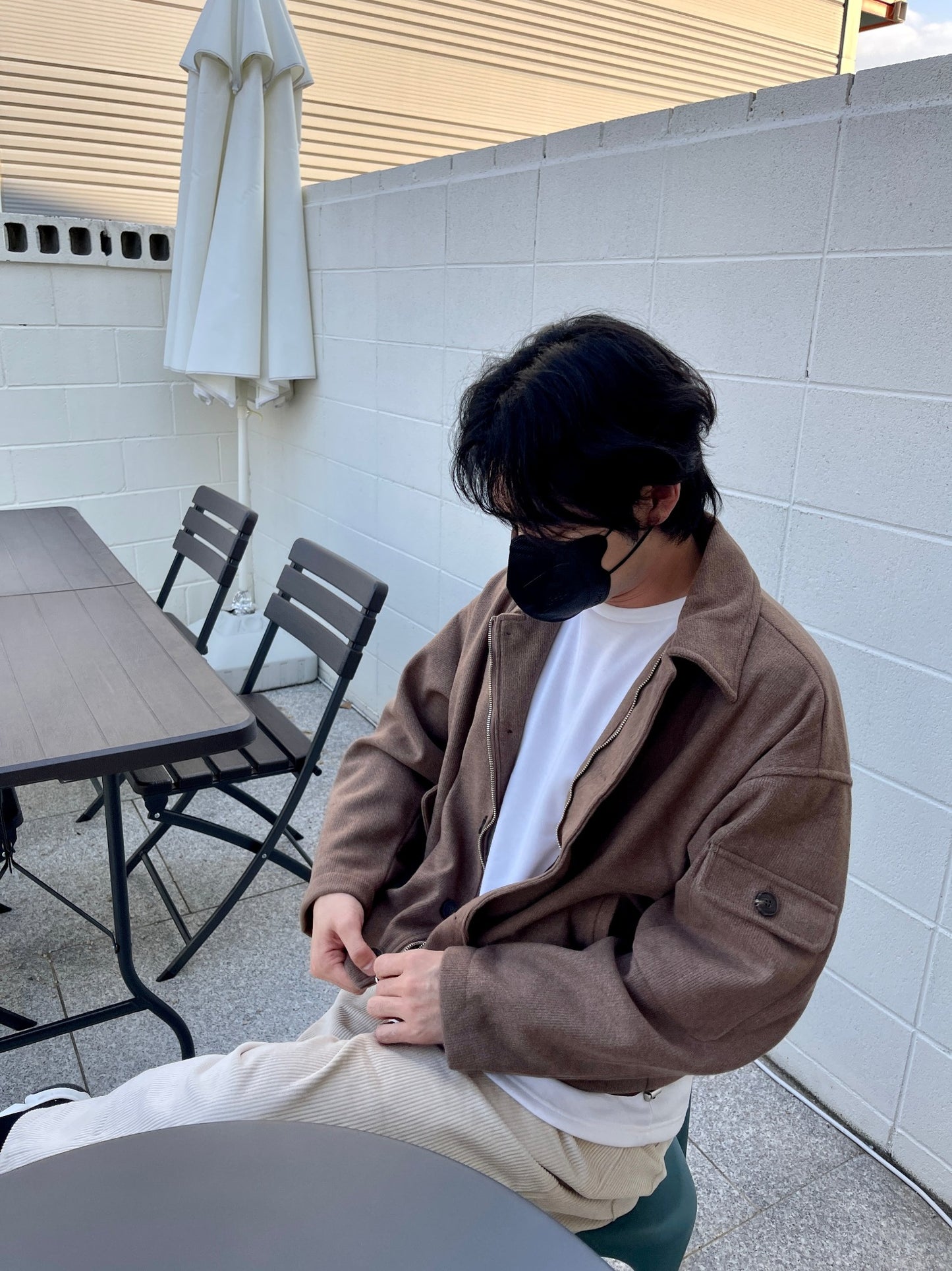 Sakariba Overfit Blouson Jacket Brown