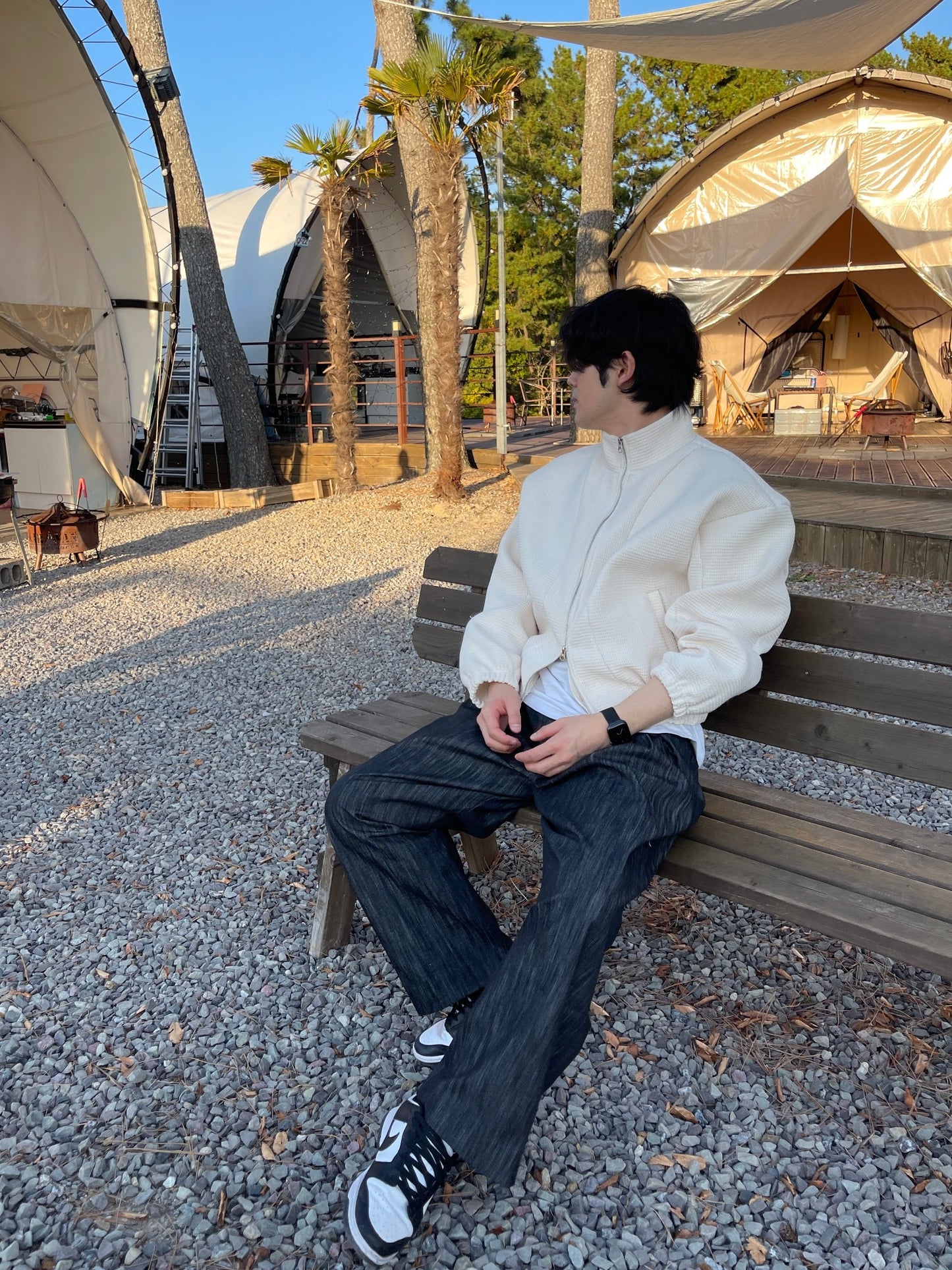 Balloon Woolen Jacket White ivory