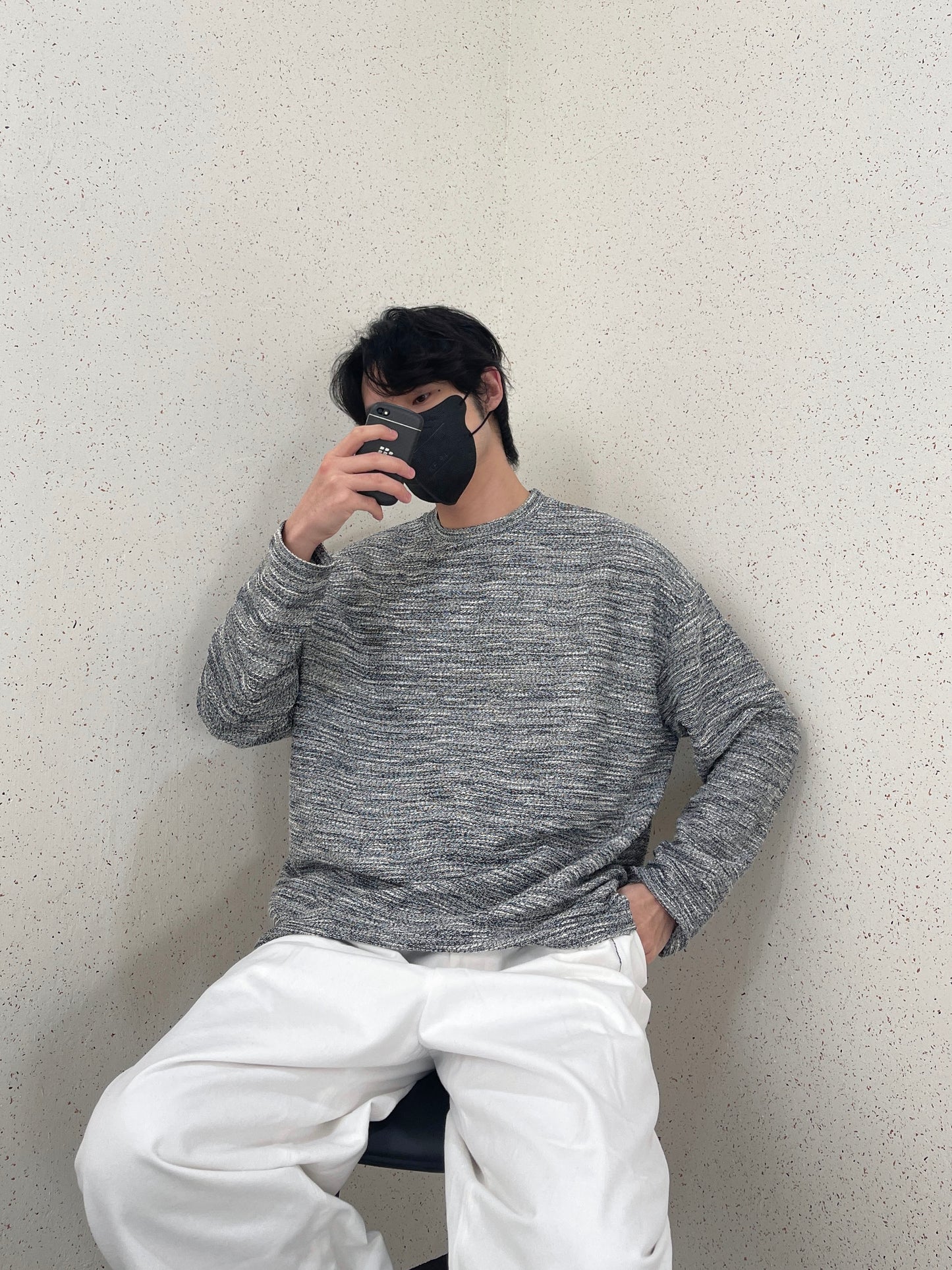 Rough Tweed Knit Grey