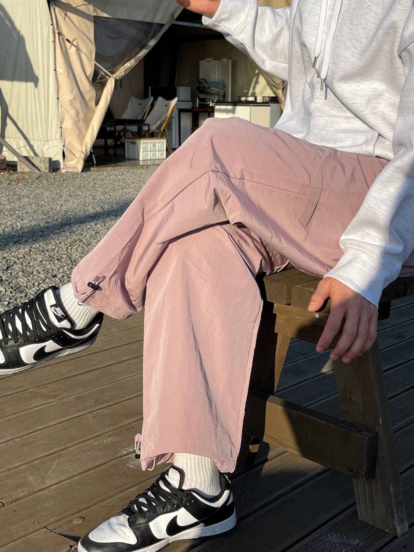 Wide Cargo Jogger Pants Indie pink