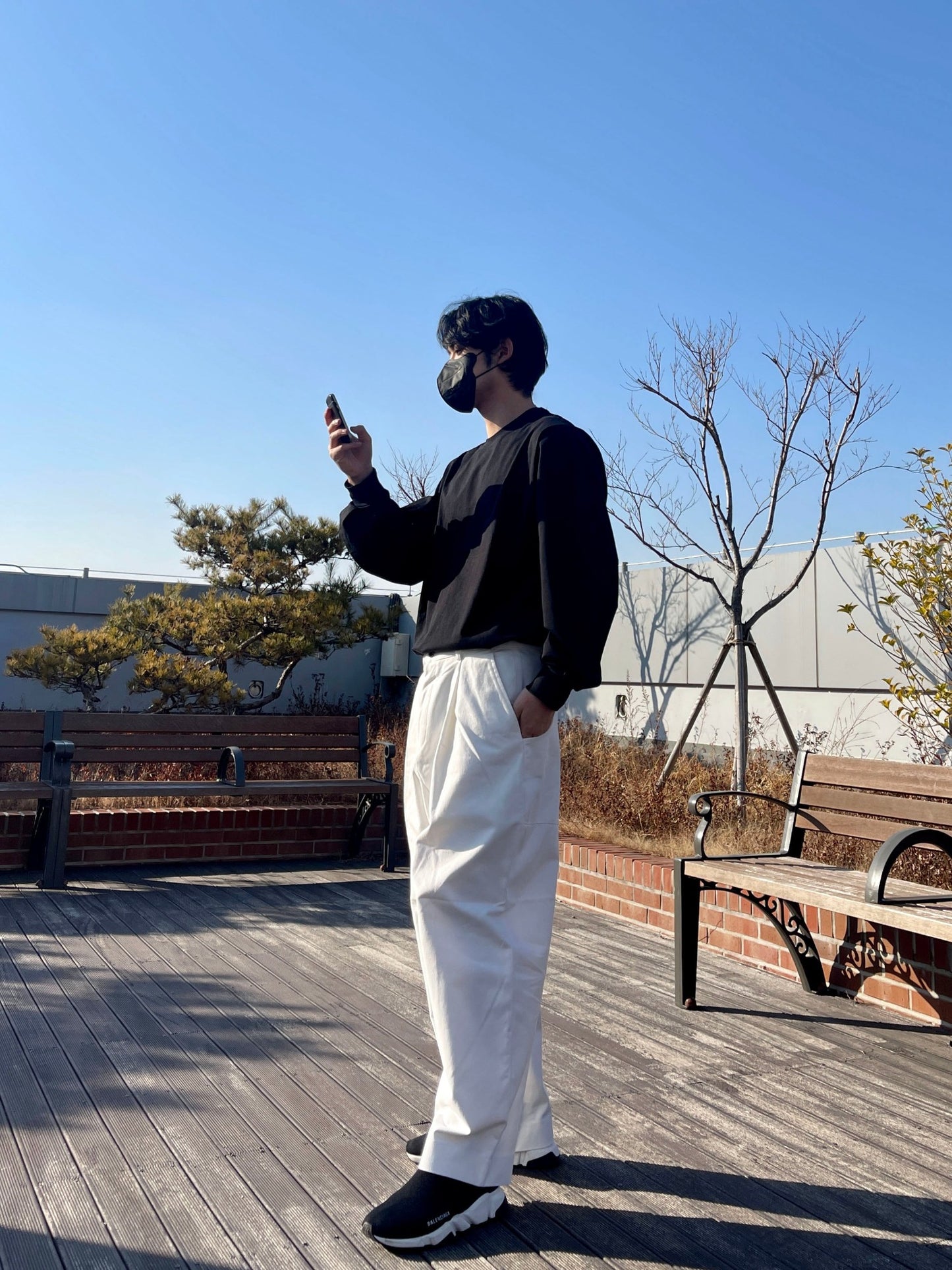 벌룬핏 티셔츠 오버핏 유니크 사계절 쭉티 블랙 Balloon Overfit Long Sleeve Black