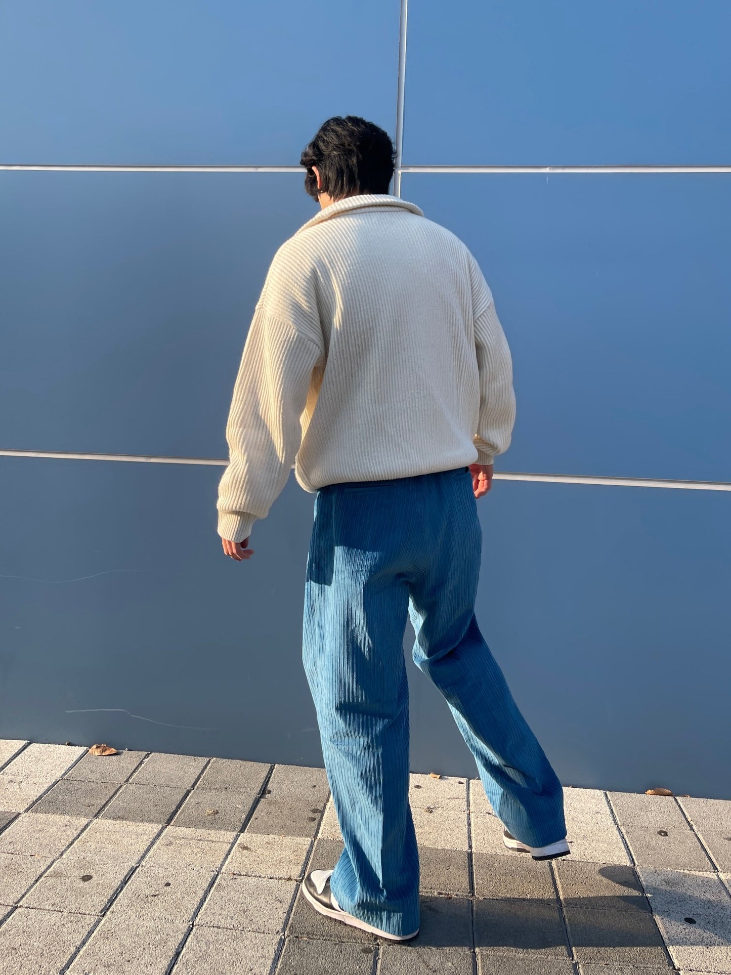 Wide Corduroy Pants Blue