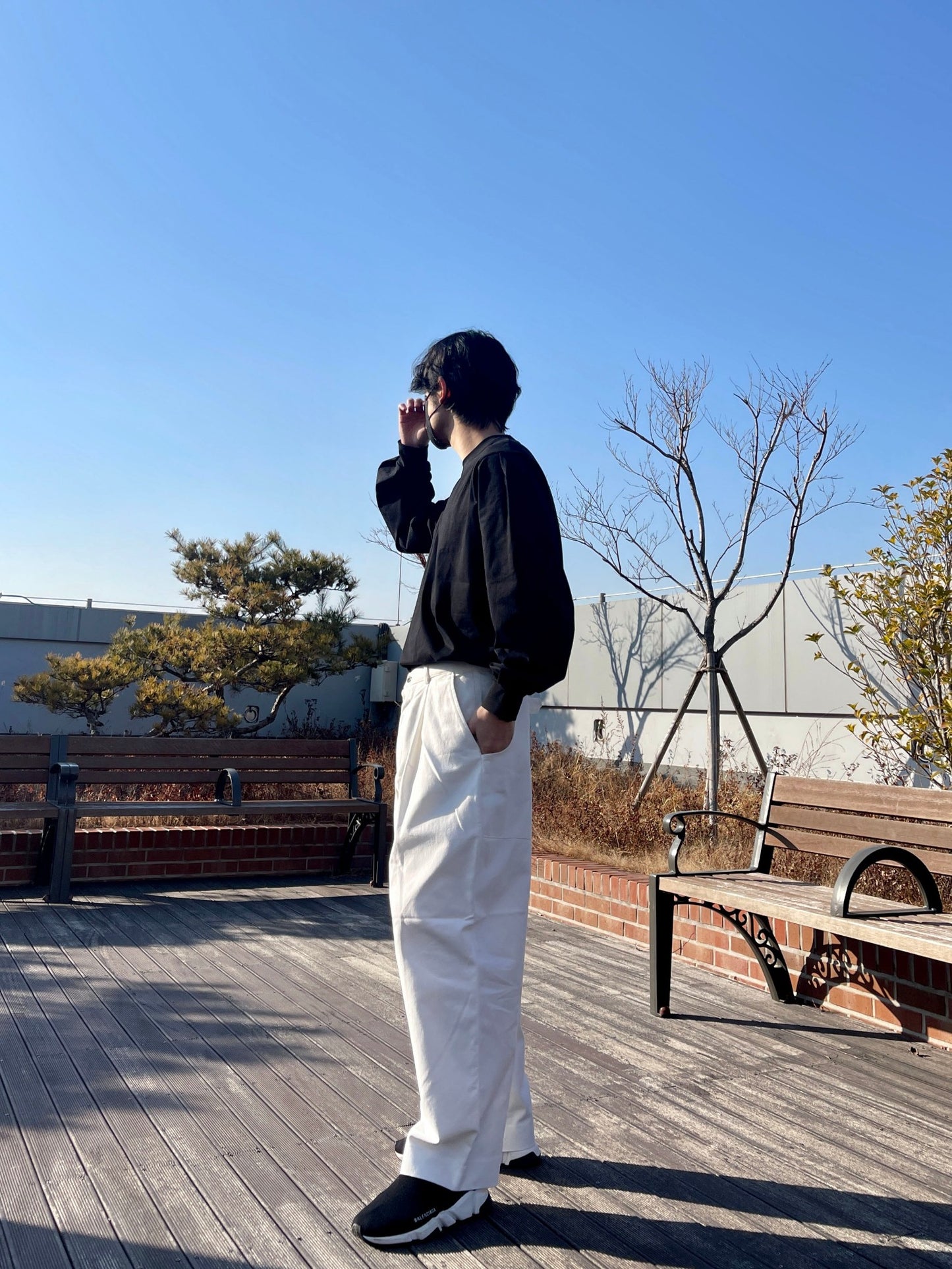 벌룬핏 티셔츠 오버핏 유니크 사계절 쭉티 블랙 Balloon Overfit Long Sleeve Black