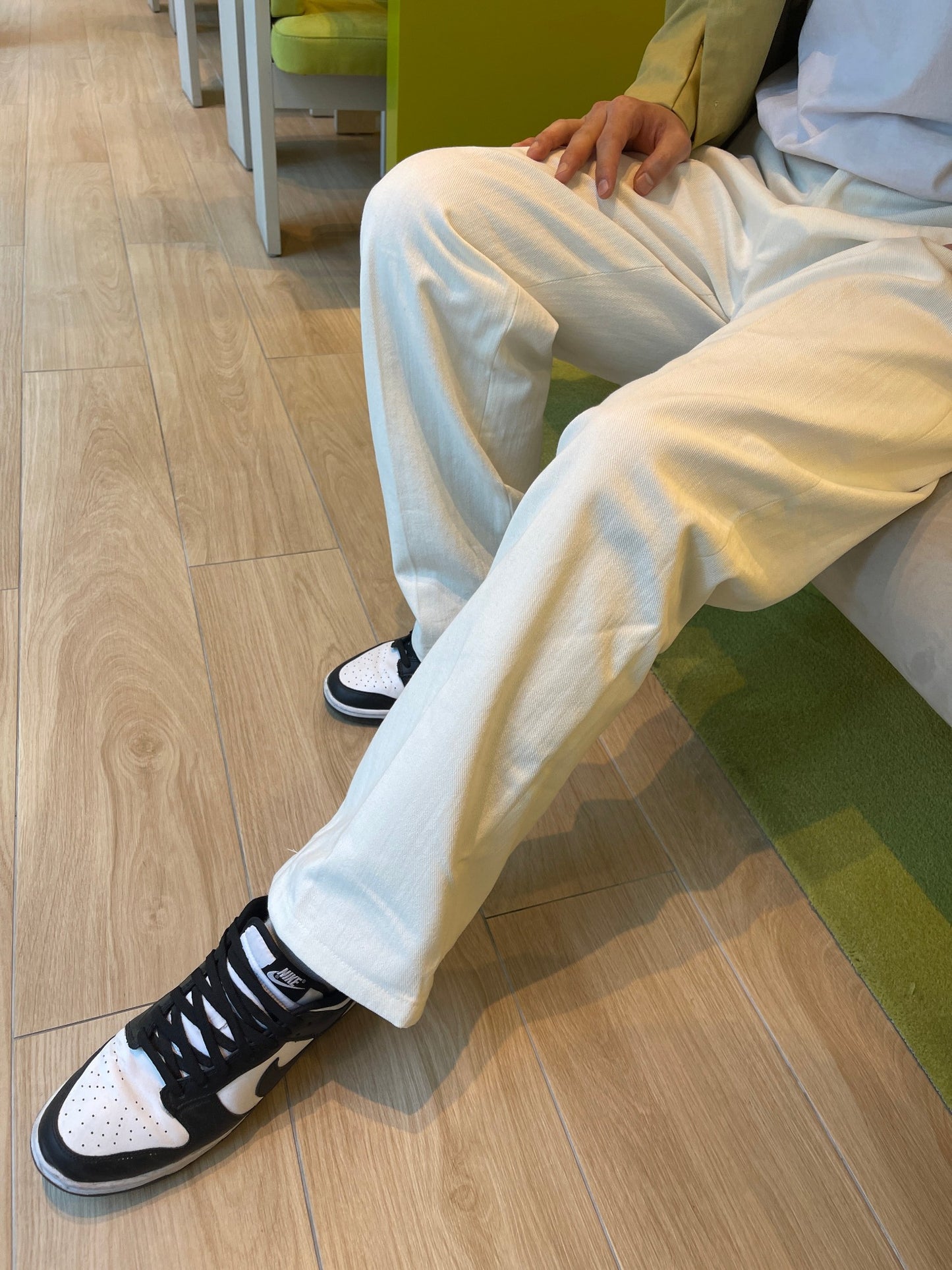 Belted Regular Pants White ivory