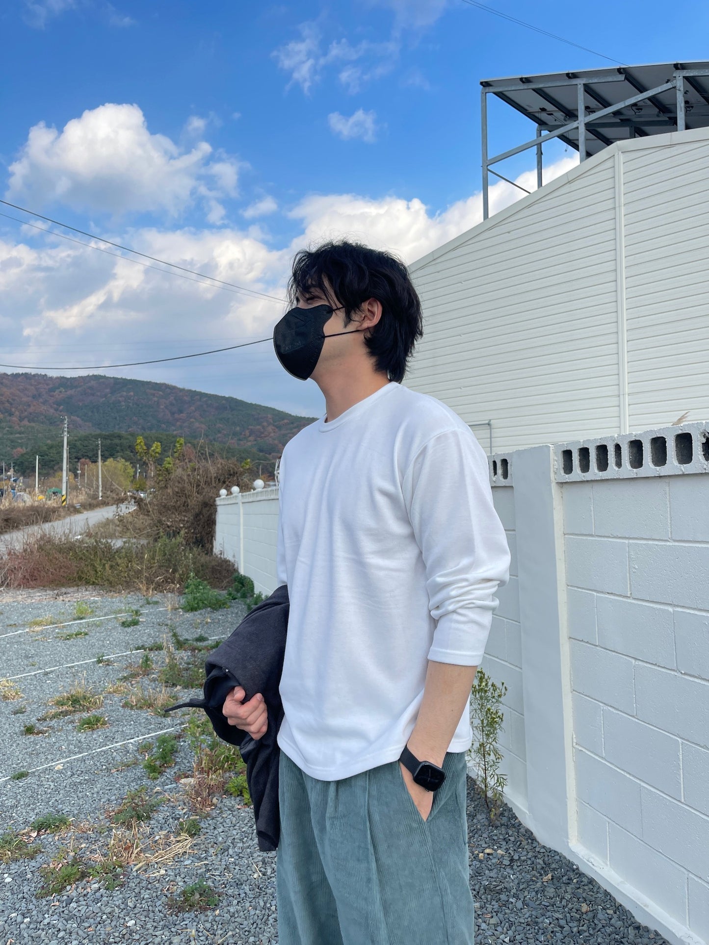 시그니처 긴팔티 기본티 롱슬리브 루즈핏 화이트 Signature Basic Long Sleeve T