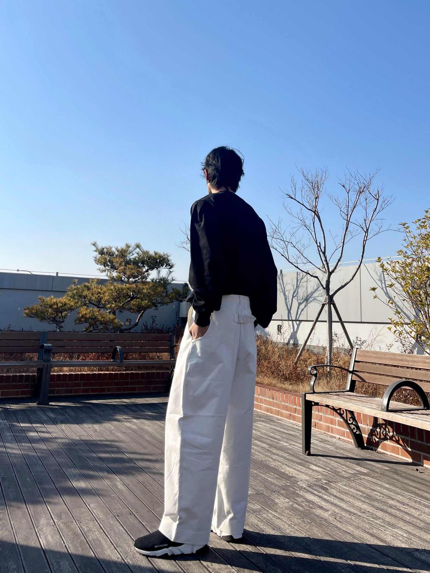 벌룬핏 티셔츠 오버핏 유니크 사계절 쭉티 블랙 Balloon Overfit Long Sleeve Black