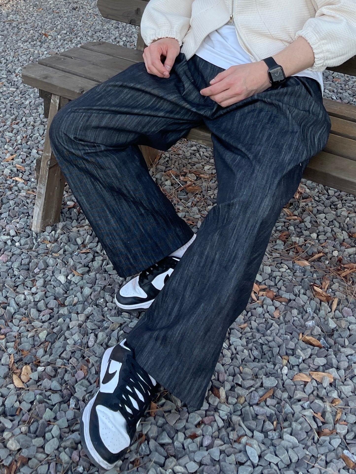 Nonfaded Denim Wide Pants Black