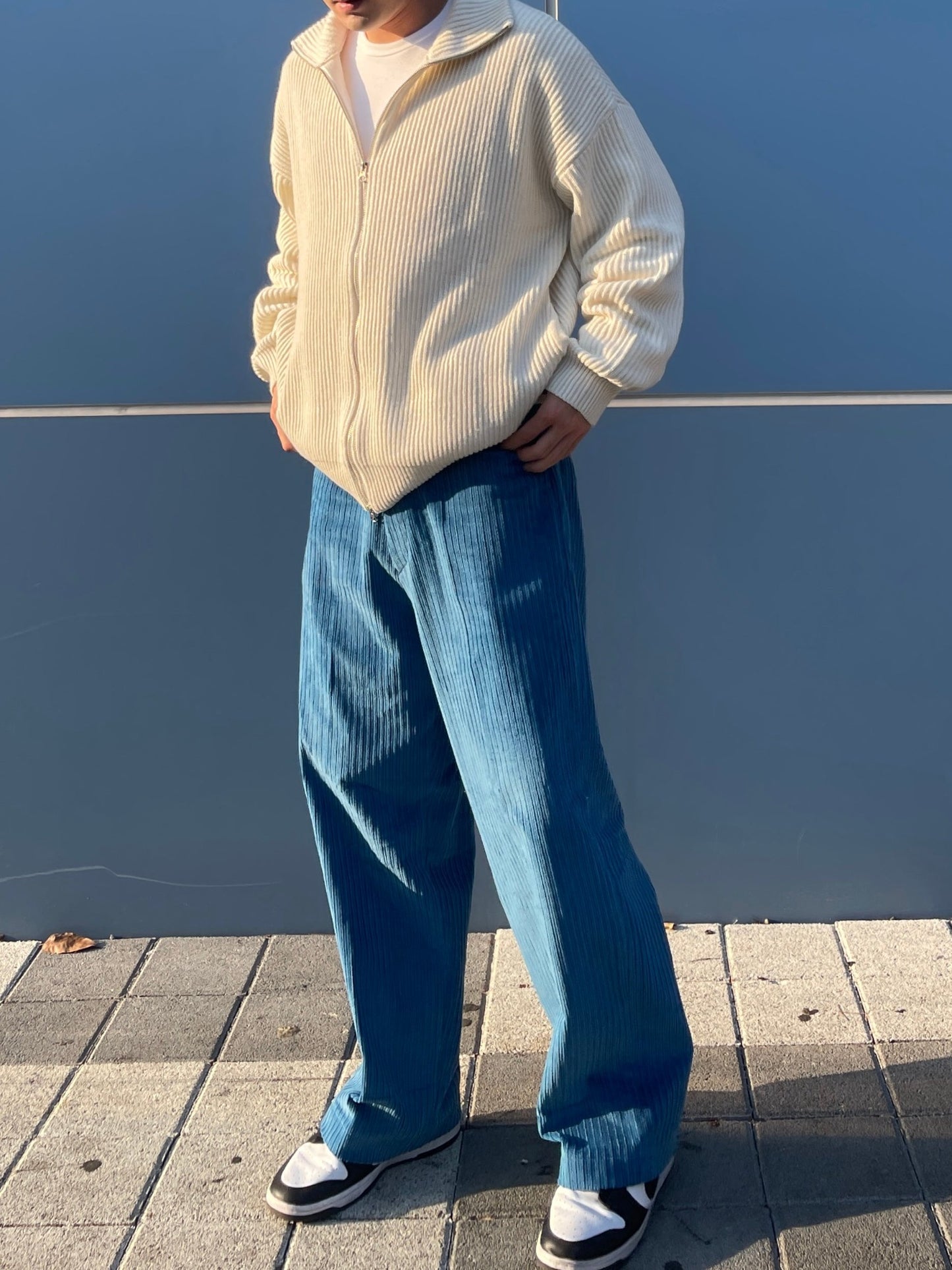 Wide Corduroy Pants Blue