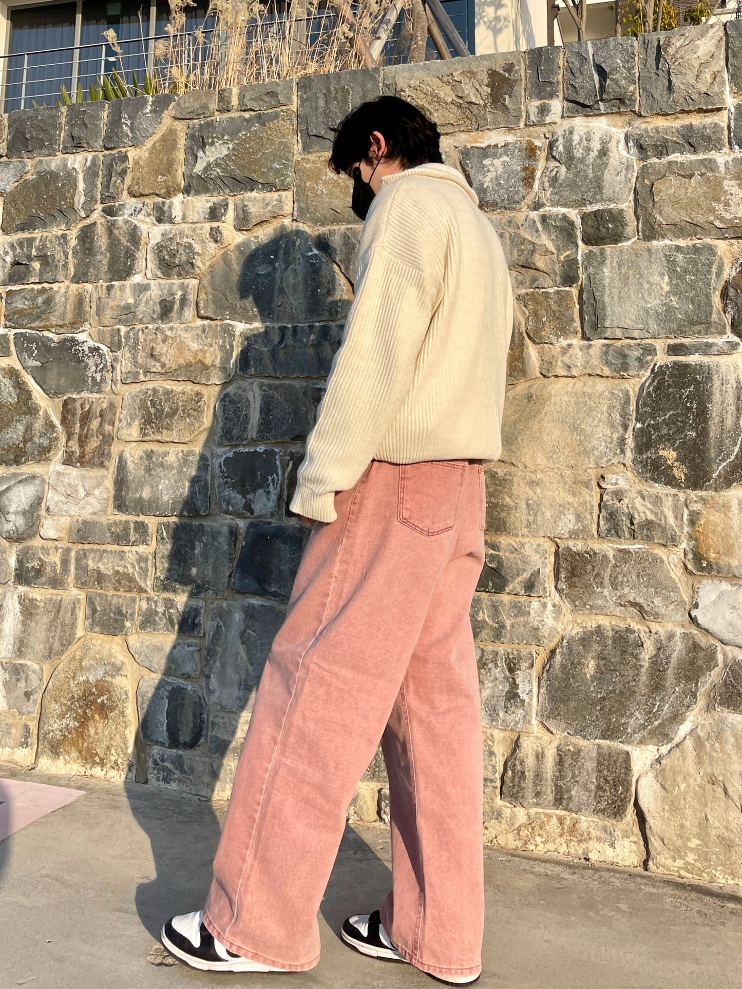 피그먼트 남자와이드바지 롱 와이드팬츠 오버핏 면바지 인디핑크 Pigment Cotton Wide Pants Indie Pink