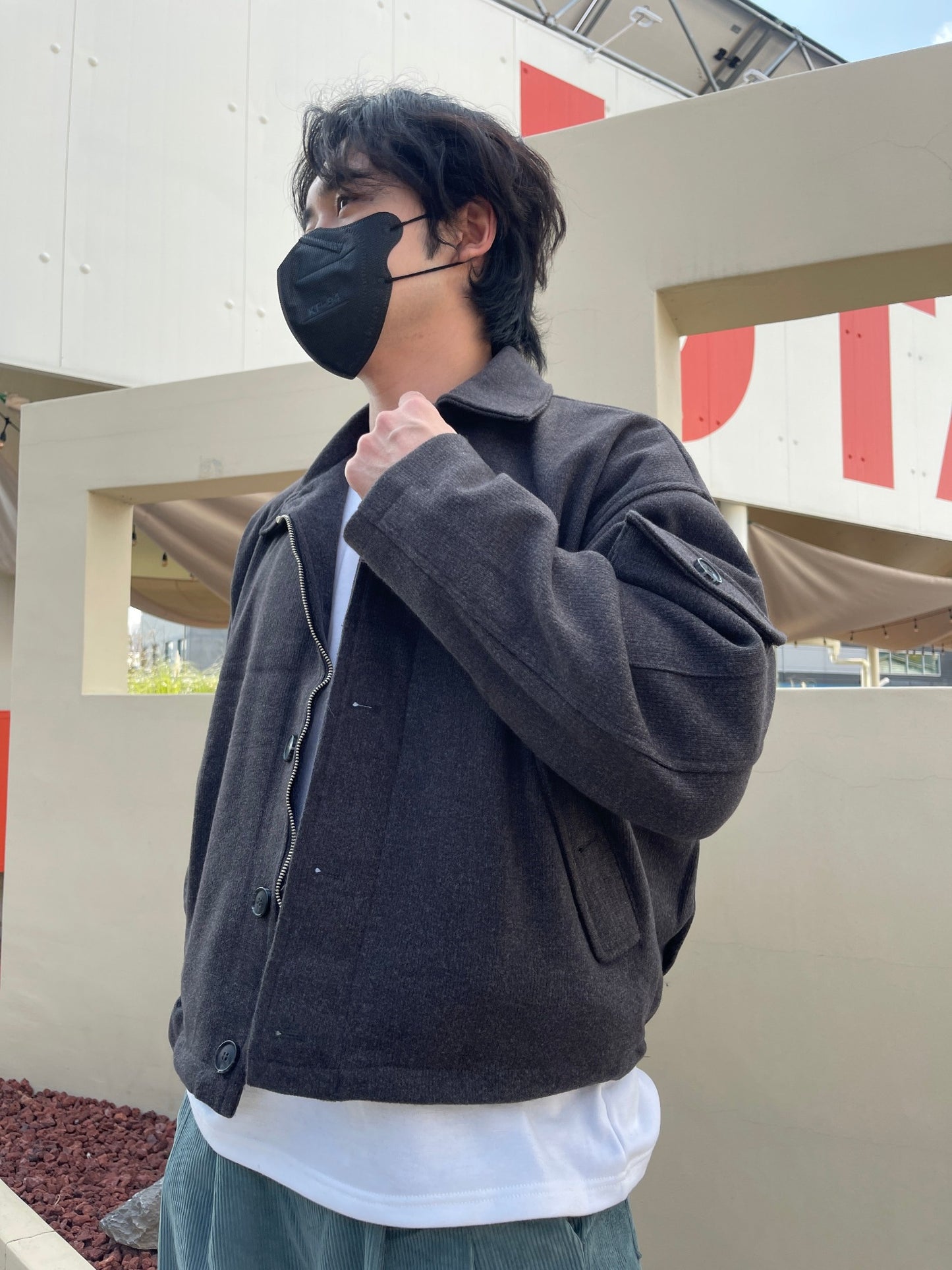 Sakariba Overfit Blouson Jacket Charcoal