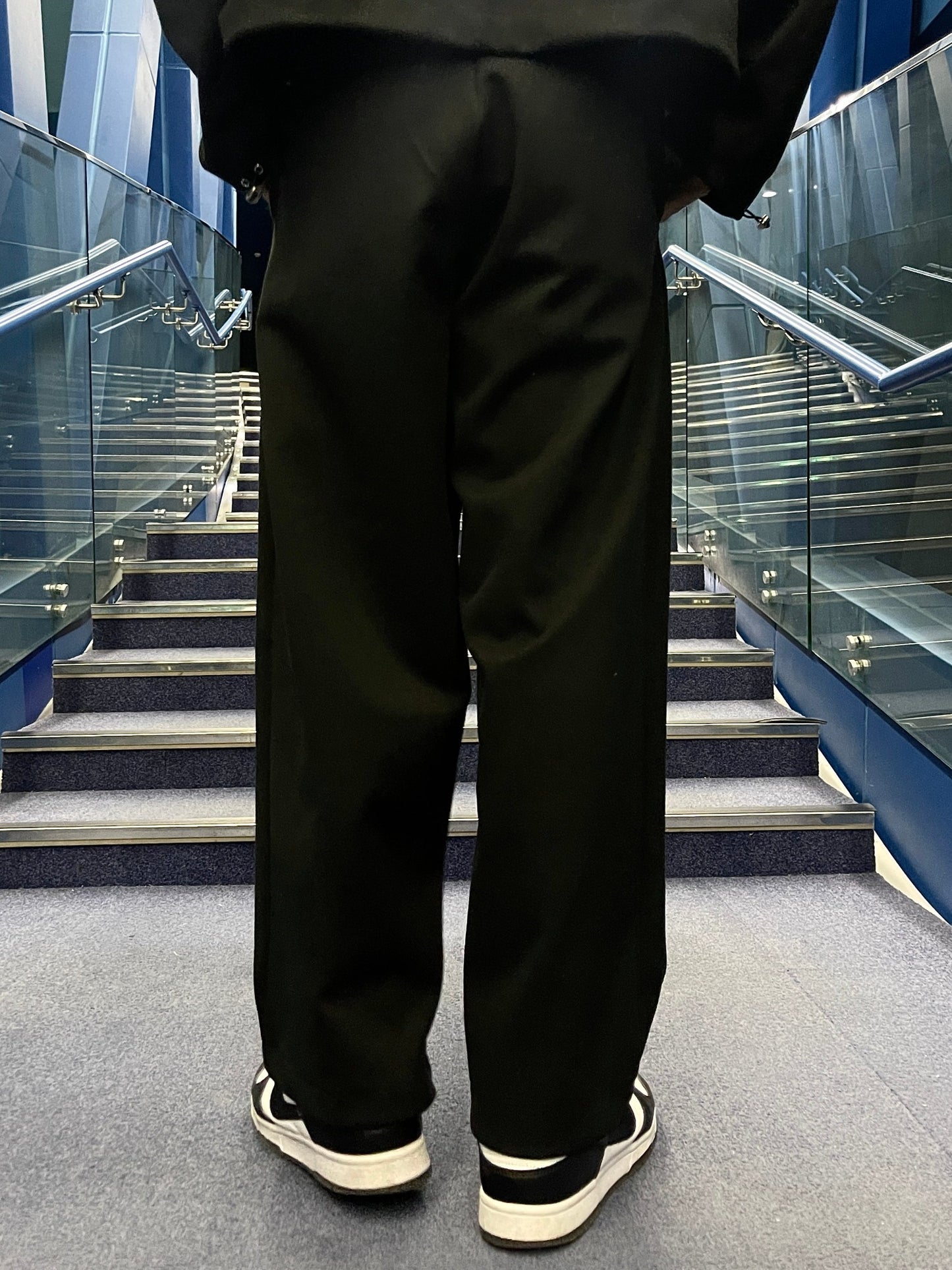 Woven Fleece Onetuck Wide Pants Black