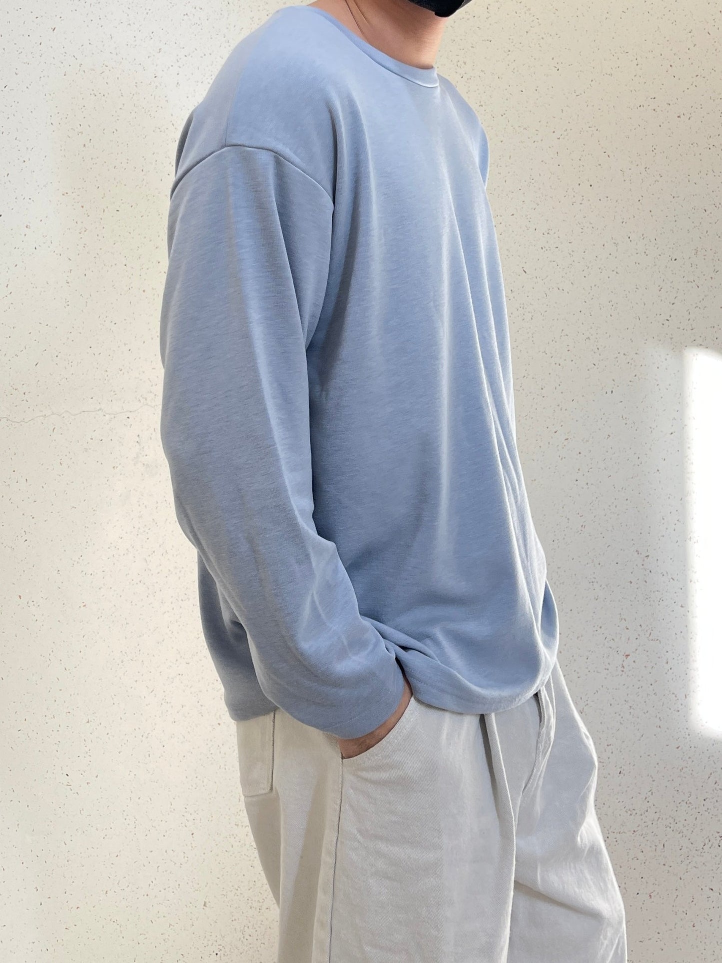 시그니처 긴팔티 기본티 롱슬리브 루즈핏 소라 Signature Basic Long Sleeve T