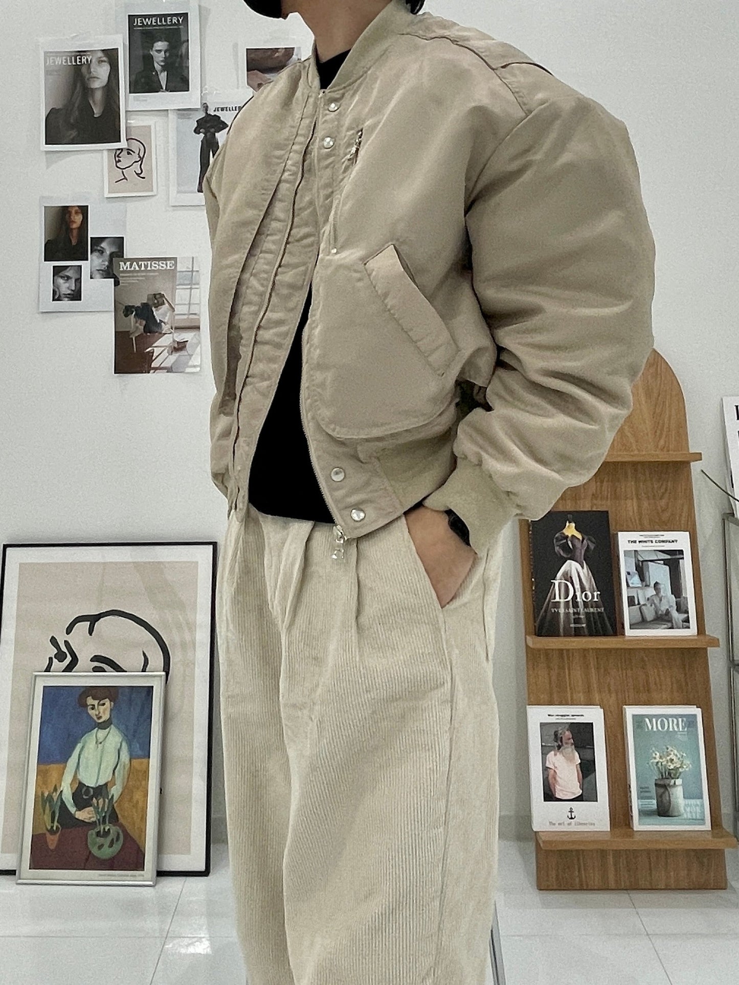 MA-1 Crop Flight Jacket 6oz Beige