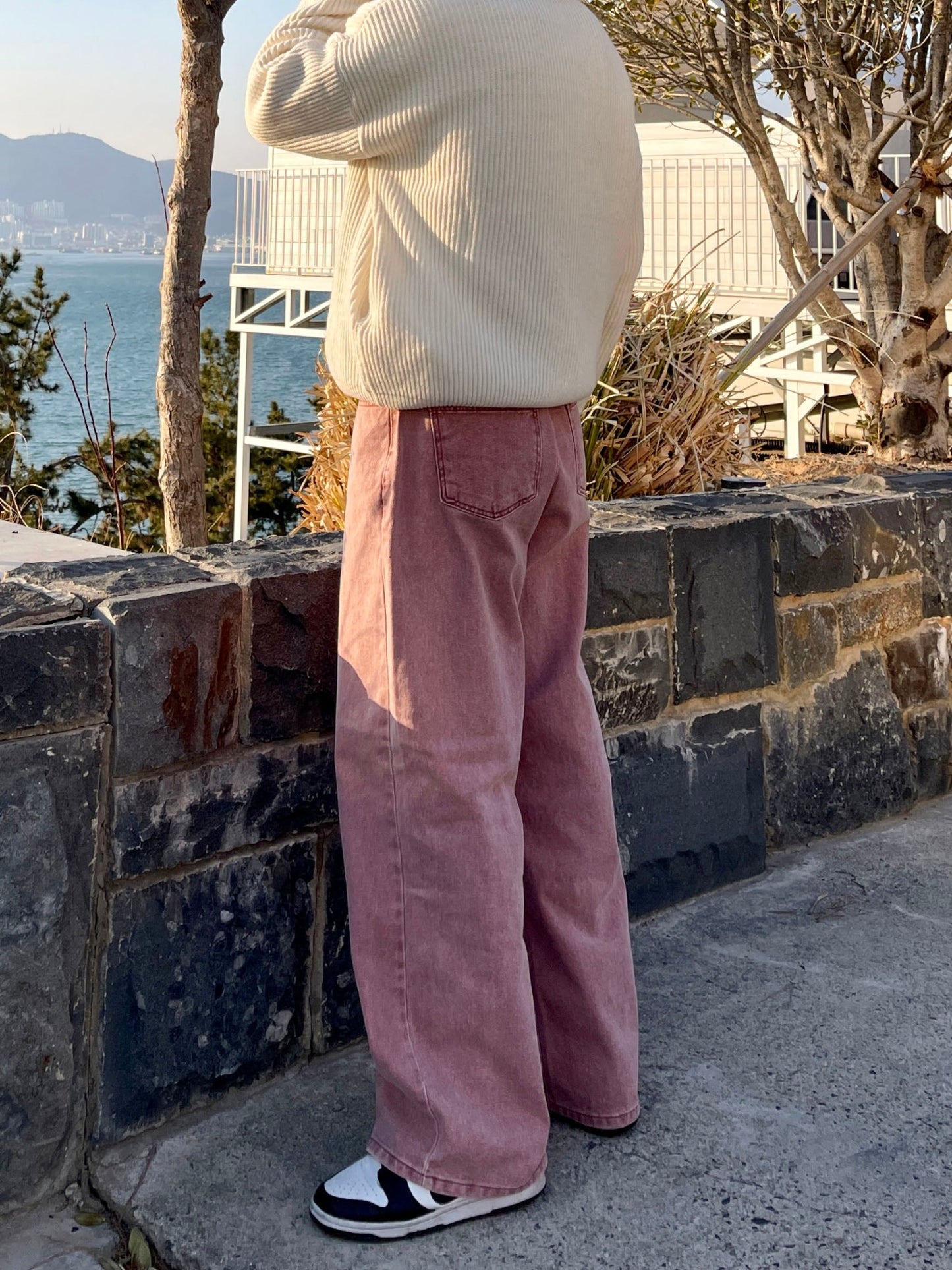 피그먼트 남자와이드바지 롱 와이드팬츠 오버핏 면바지 인디핑크 Pigment Cotton Wide Pants Indie Pink