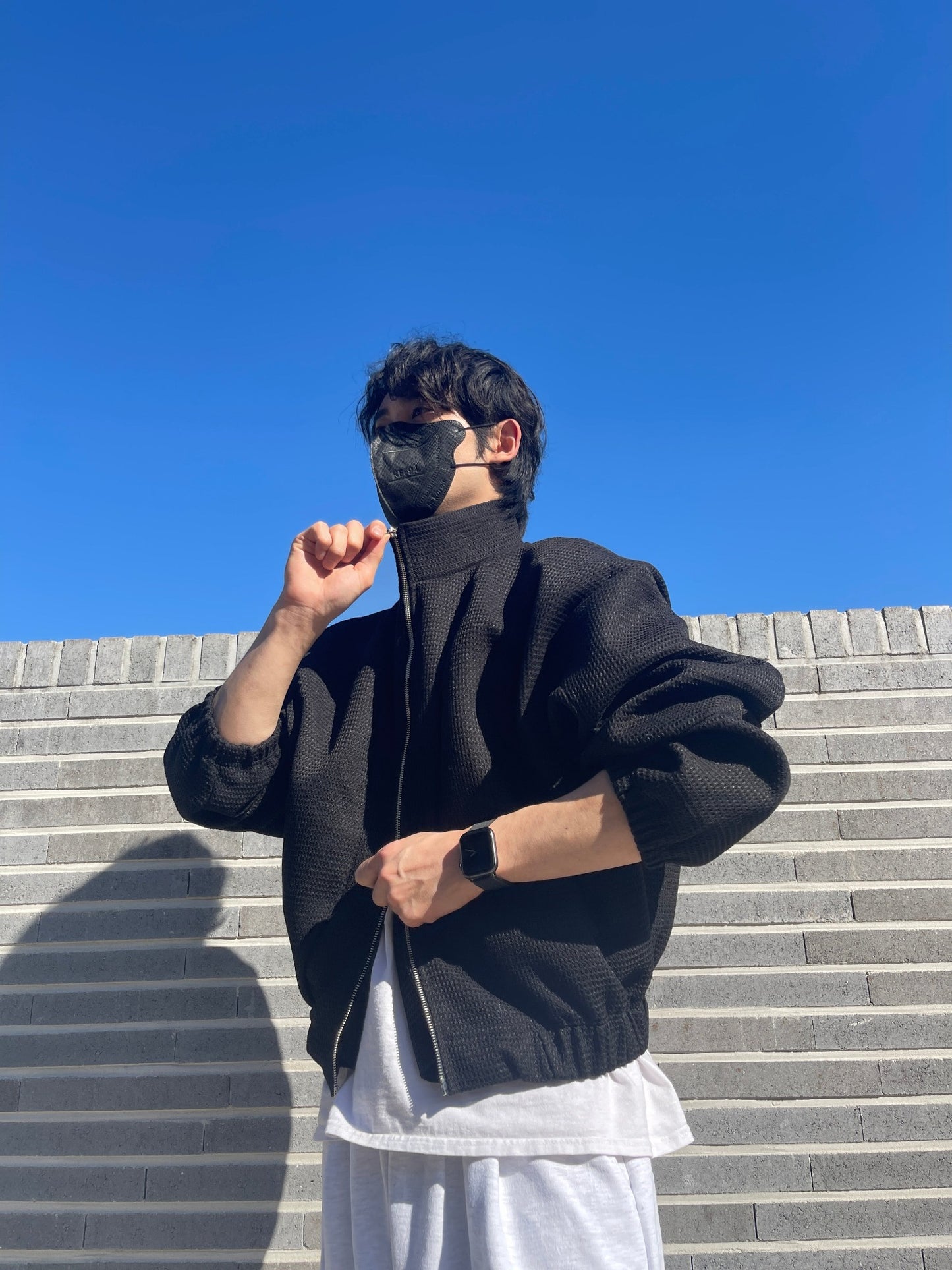 Balloon Woolen Jacket Black