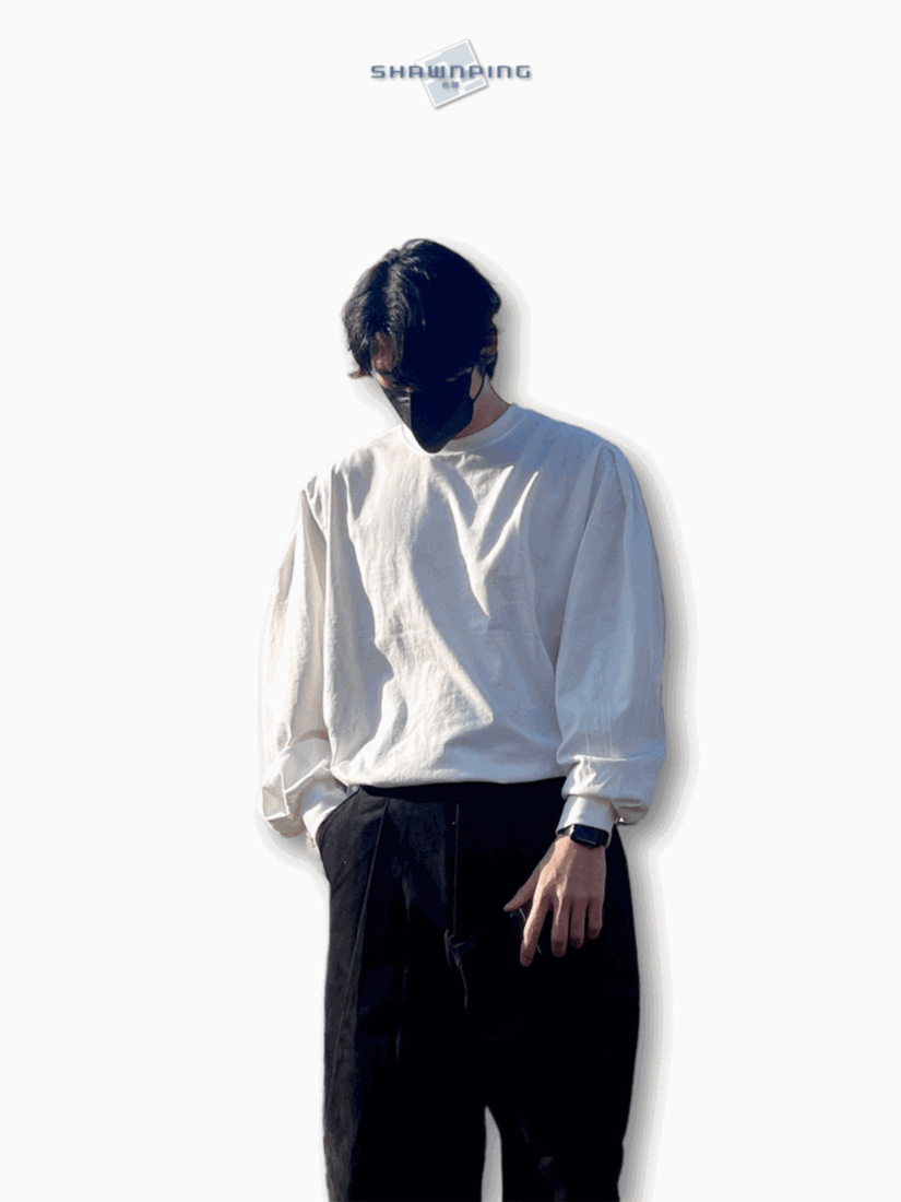 벌룬핏 티셔츠 오버핏 유니크 사계절 쭉티 화이트 Balloon Overfit Long Sleeve White