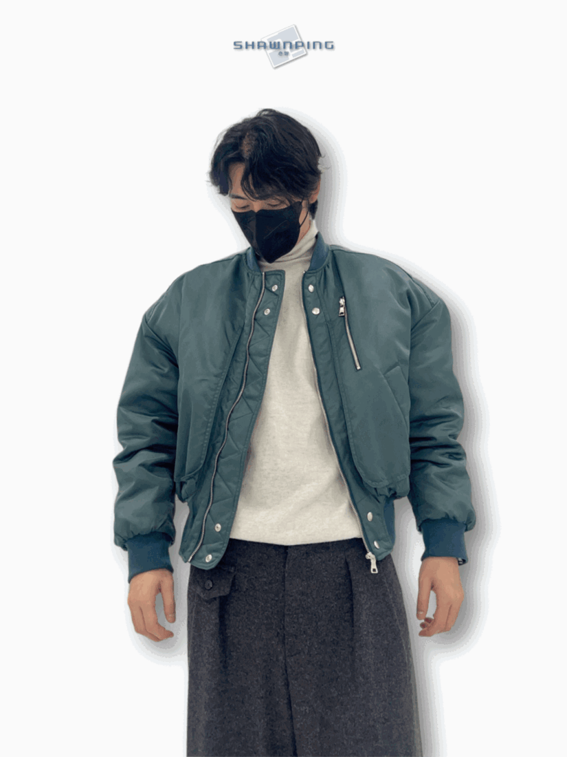 MA-1 Crop Flight Jacket 6oz Sage green 벌룬 크롭 항공점퍼 MA-1 6온스 남자 어깨깡패 핏 자켓